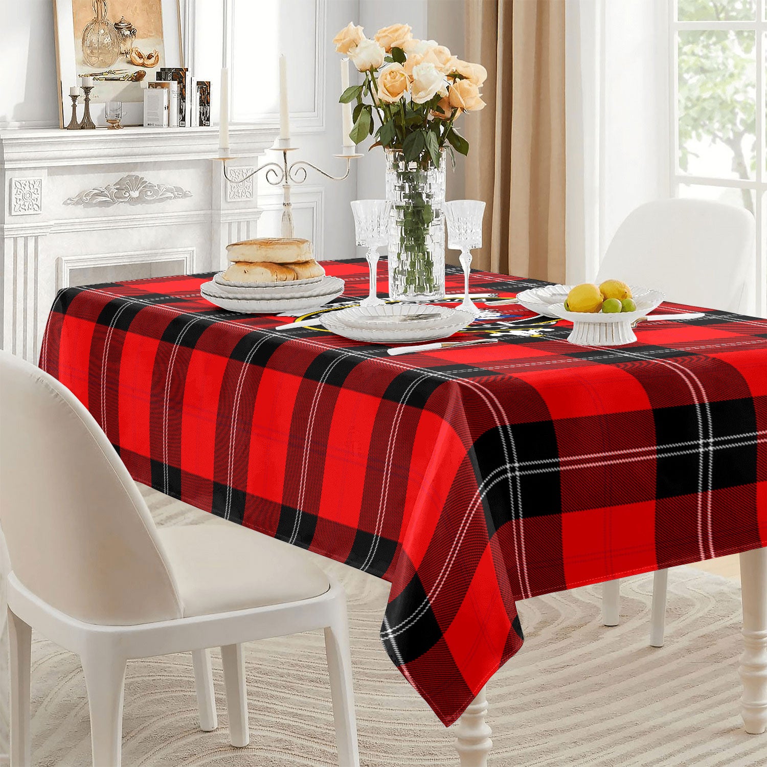 Ramsay Modern Tartan Crest Tablecloth