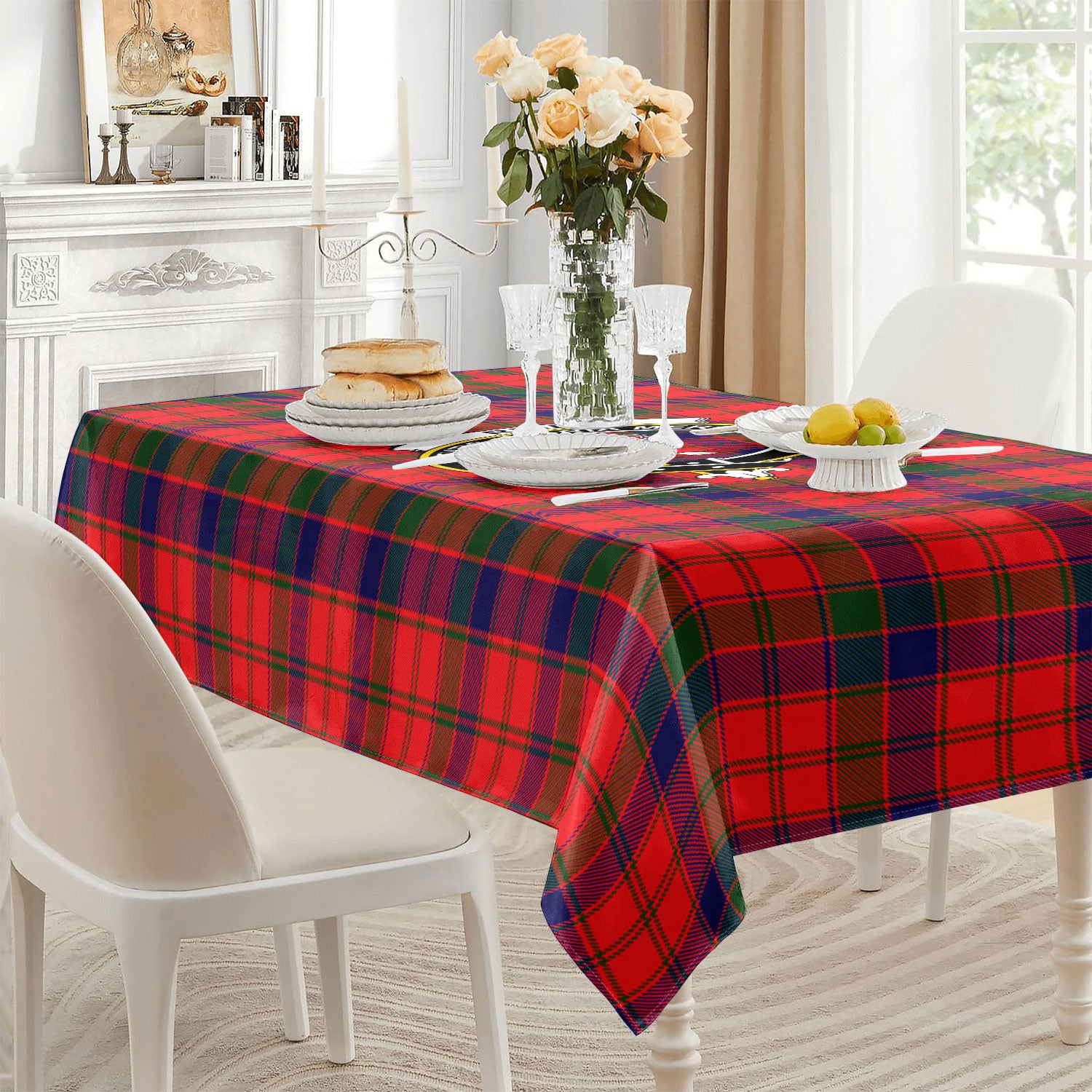 Reid Modern Tartan Crest Tablecloth