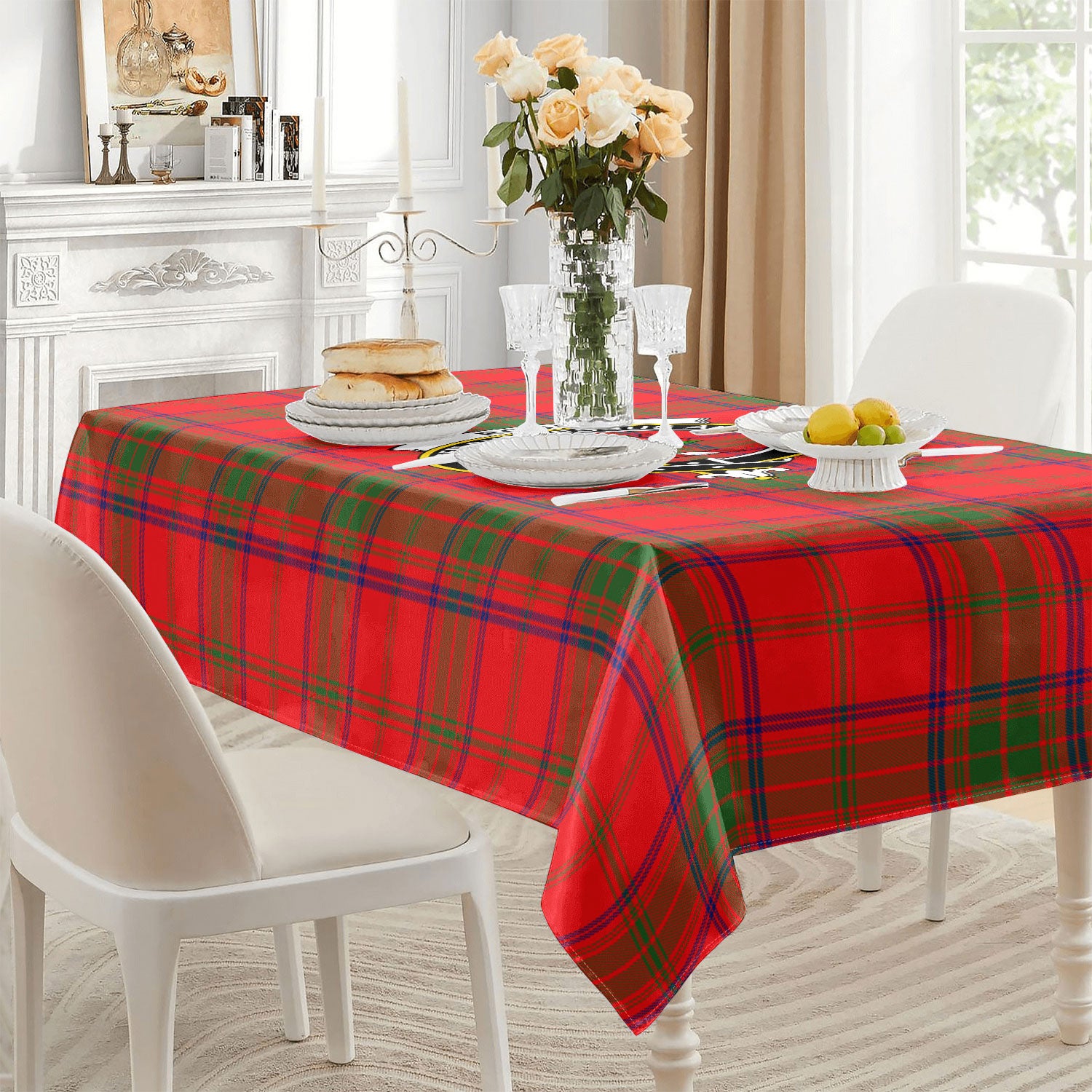 Ross Modern Tartan Crest Tablecloth