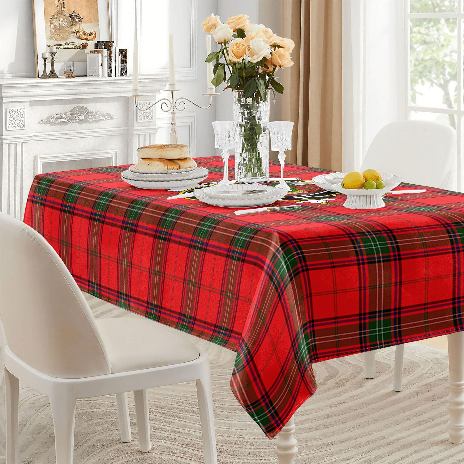 Seton Modern Tartan Crest Tablecloth