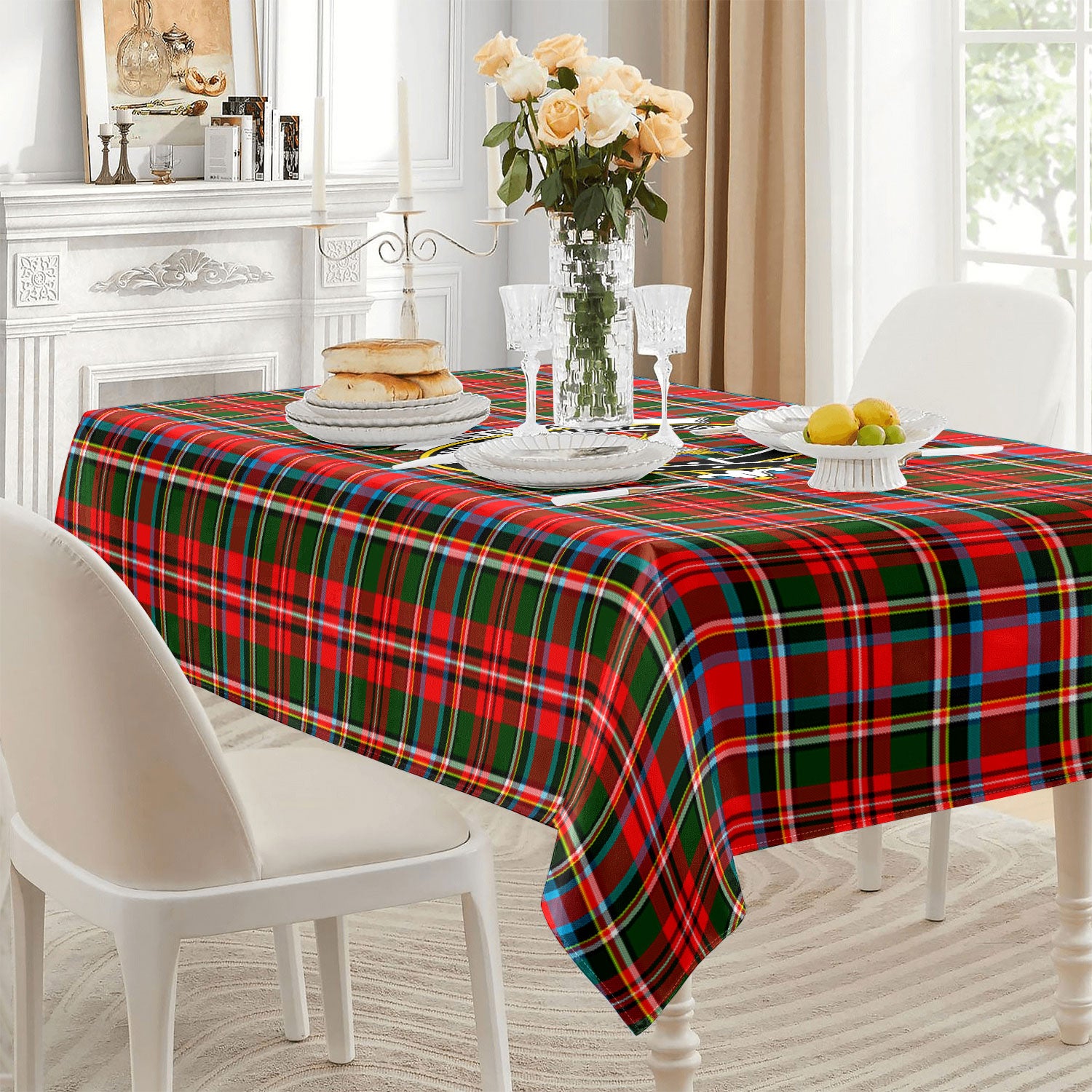 Stewart Royal Tartan Crest Tablecloth