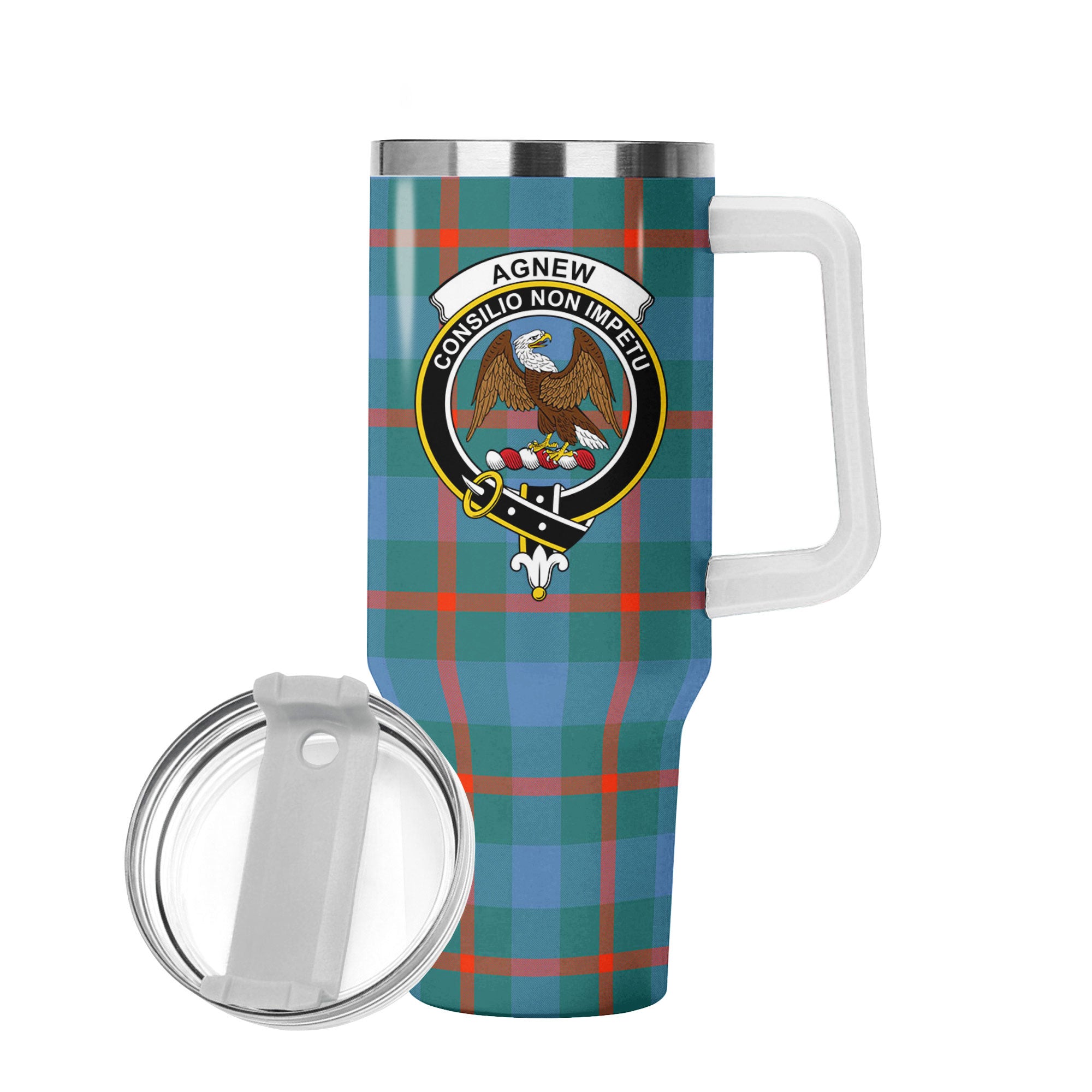 Agnew Ancient Tartan Crest 40 oz Insulated Tumbler with Handle