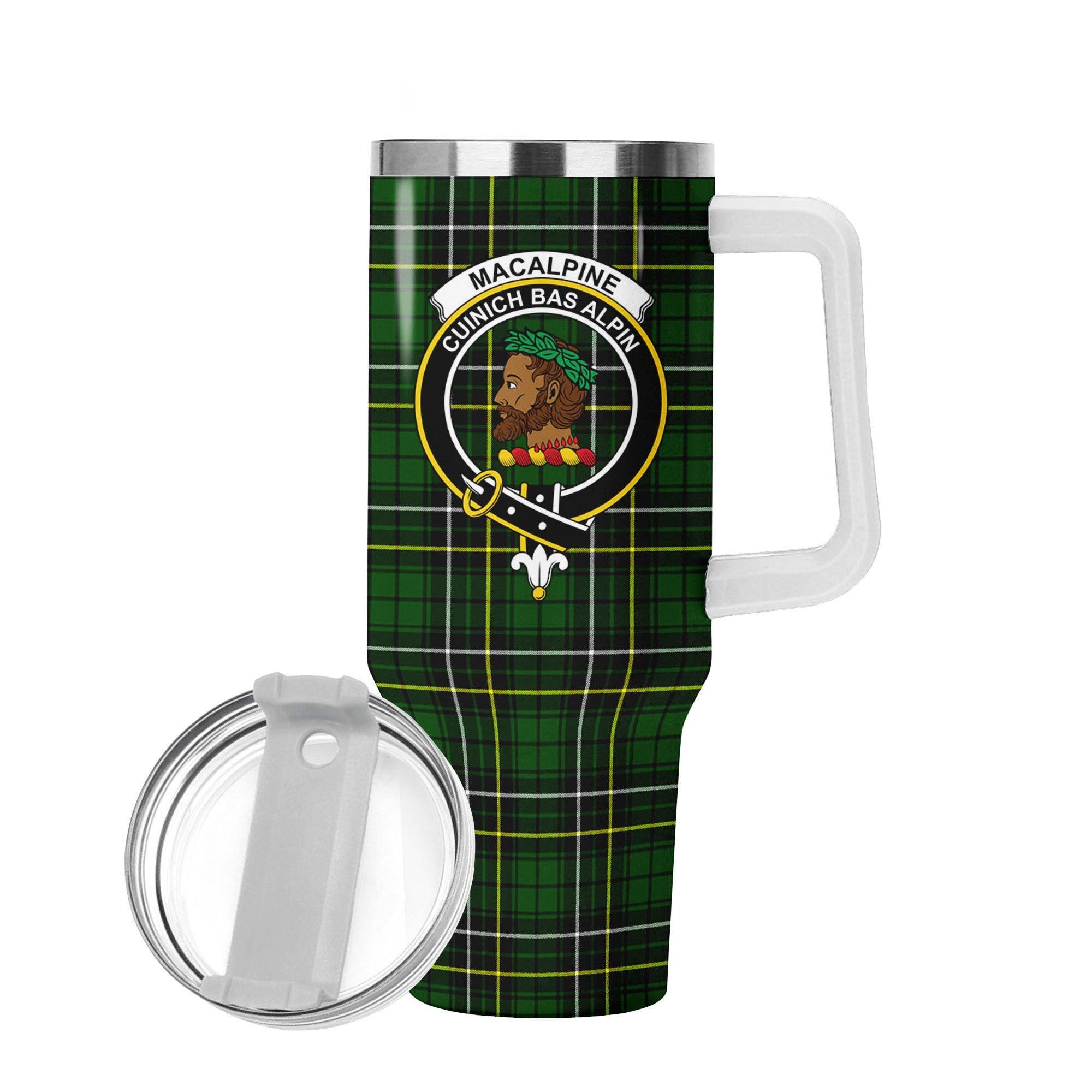 MacAlpine Modern Tartan Crest 40 oz Insulated Tumbler with Handle