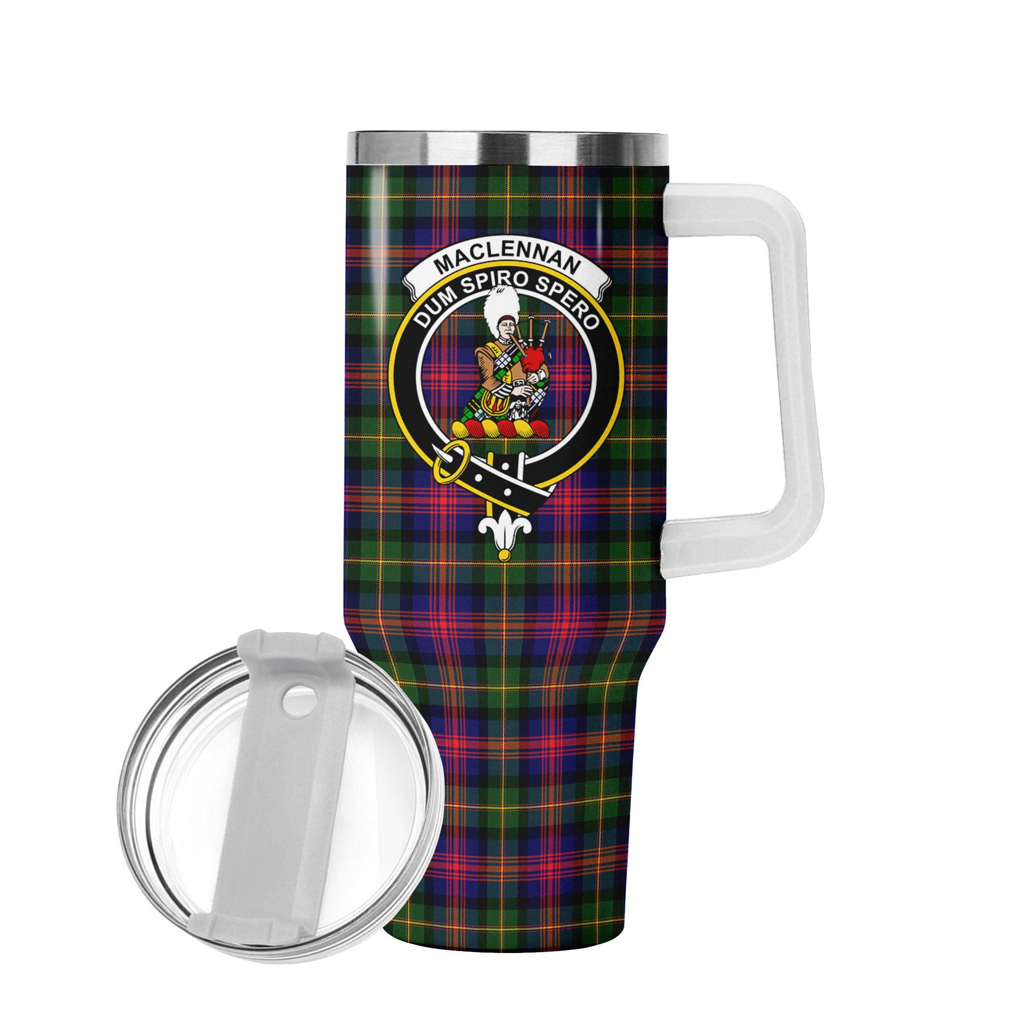 MacLennan Modern Tartan Crest 40 oz Insulated Tumbler with Handle