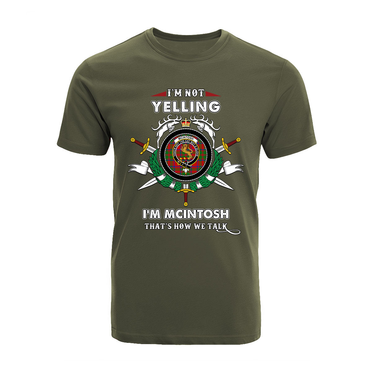 McIntosh Tartan Crest T-shirt - I'm not yelling style