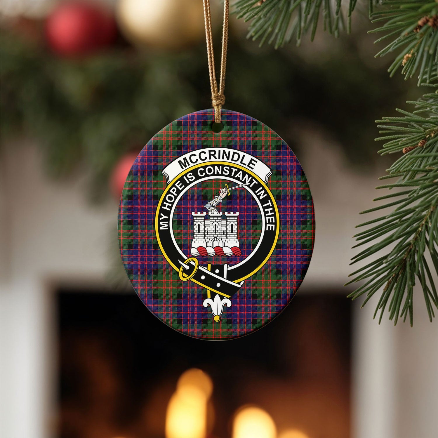 McCrindle Tartan Crest Christmas Ceramic Ornament