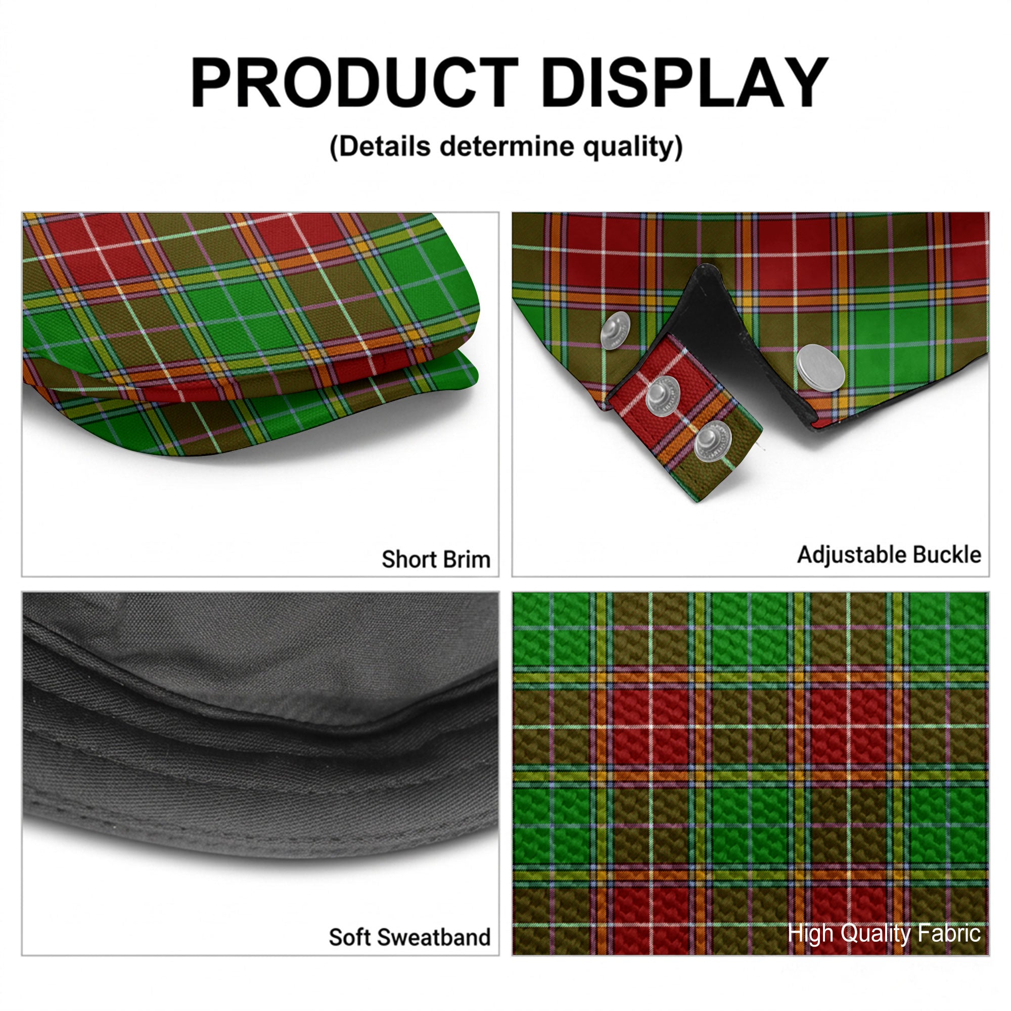 Baxter Modern Tartan Flat Caps