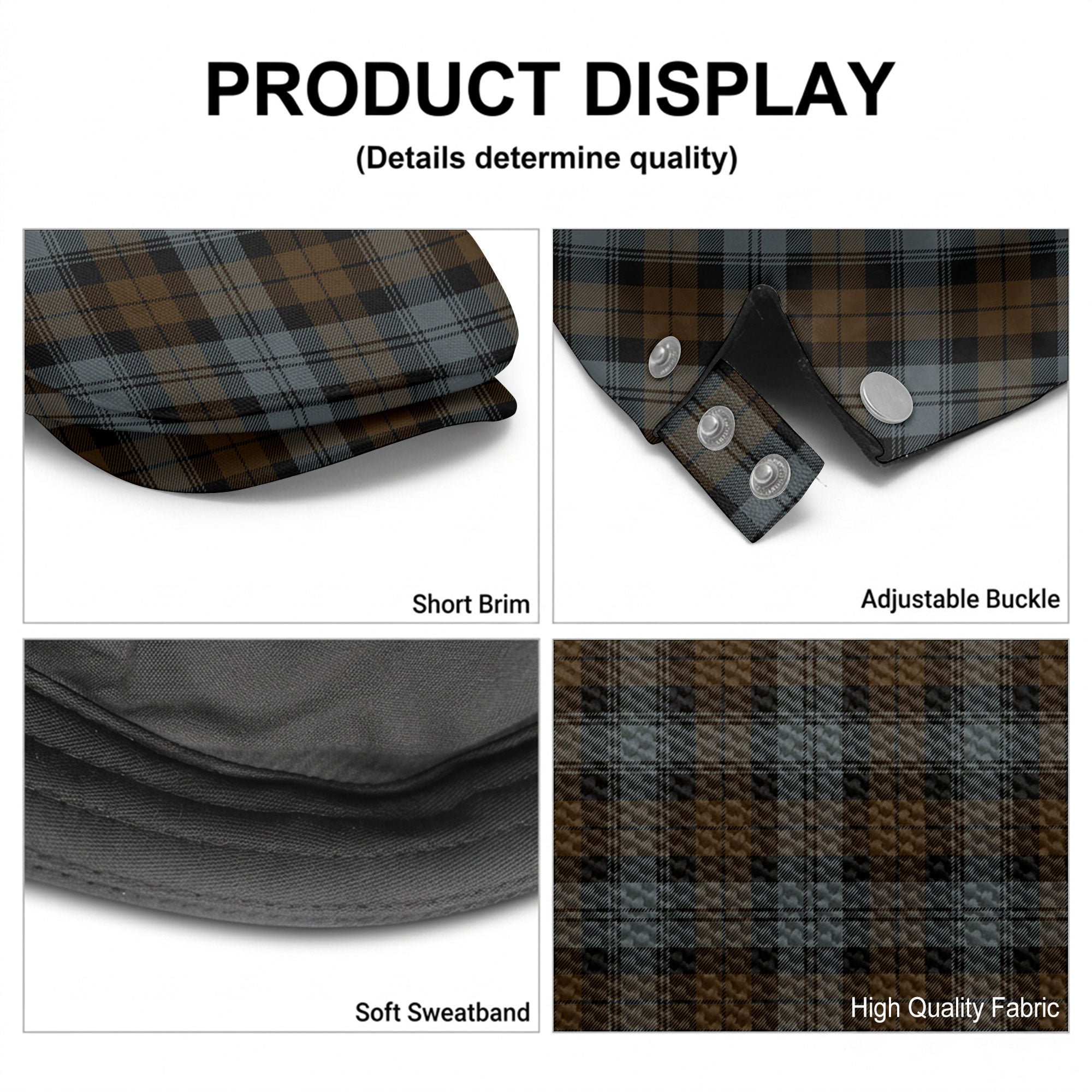 Black Watch Weathered Tartan Flat Caps