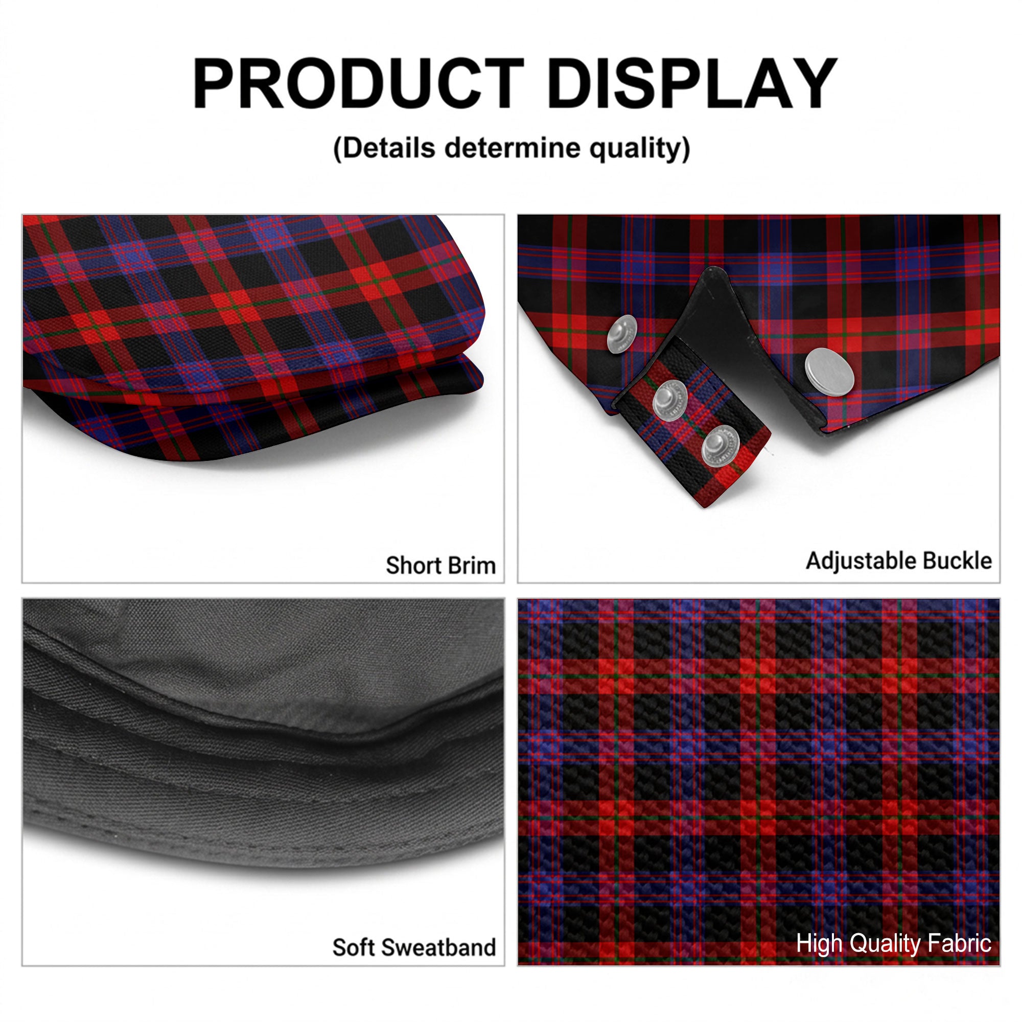 Brown Modern Tartan Flat Caps