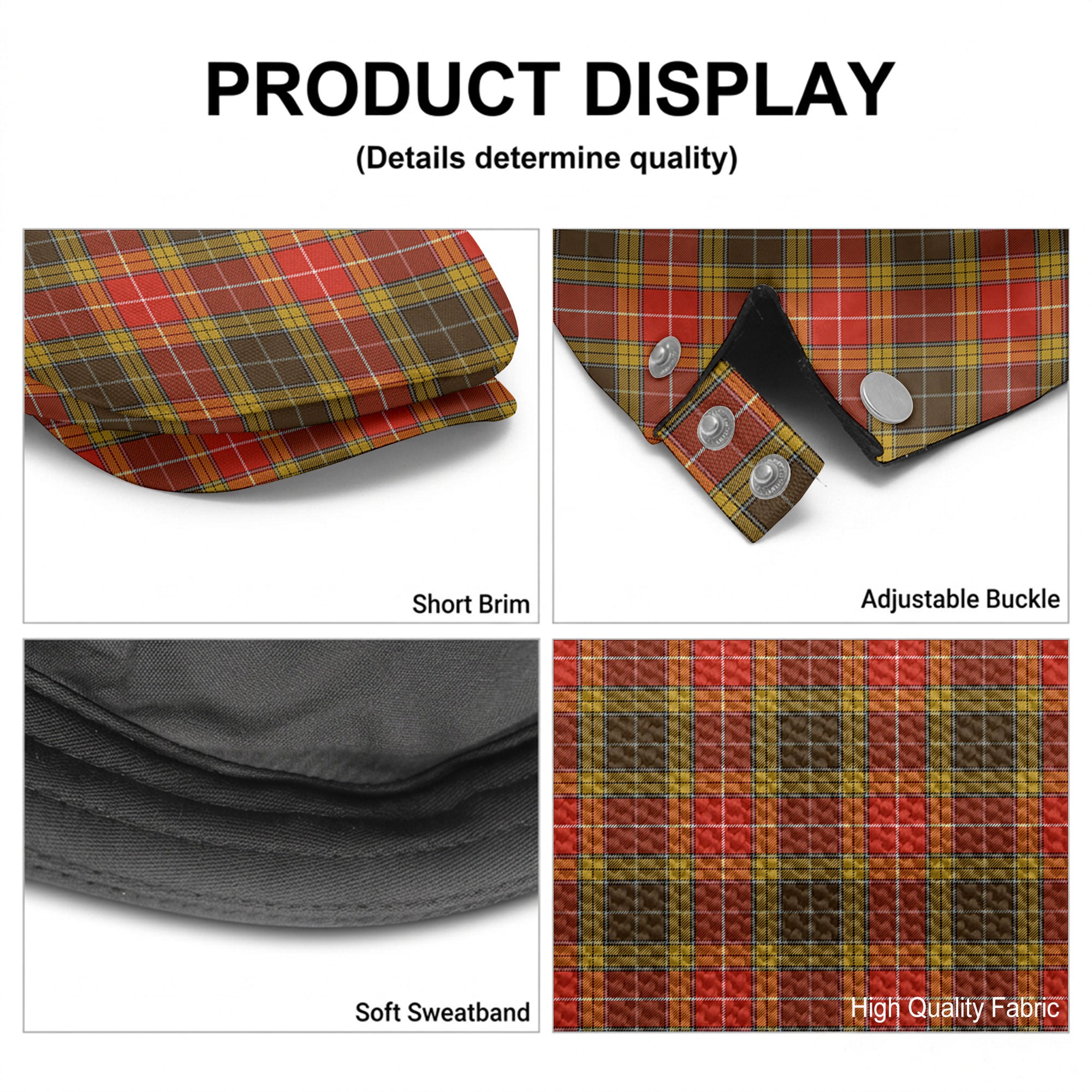 Buchanan Old Set Weathered Tartan Flat Caps