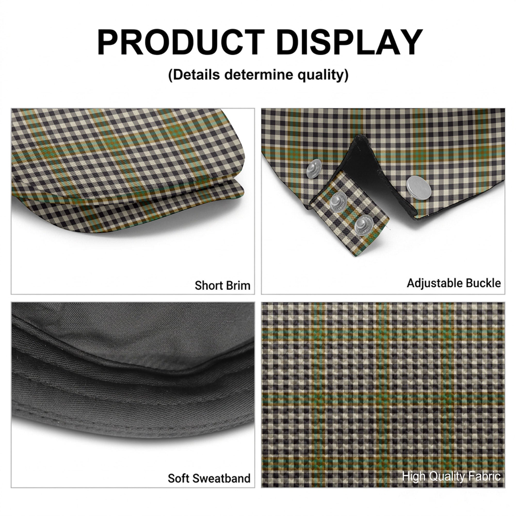 Burns Check Tartan Flat Caps