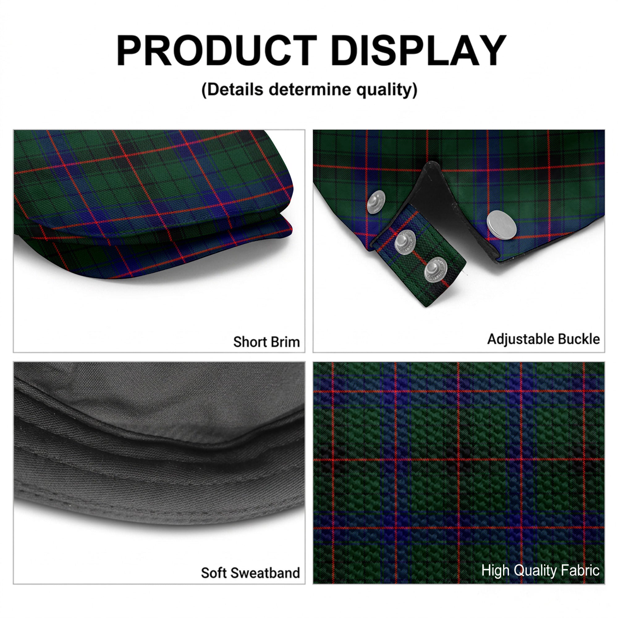 Davidson Modern Tartan Flat Caps