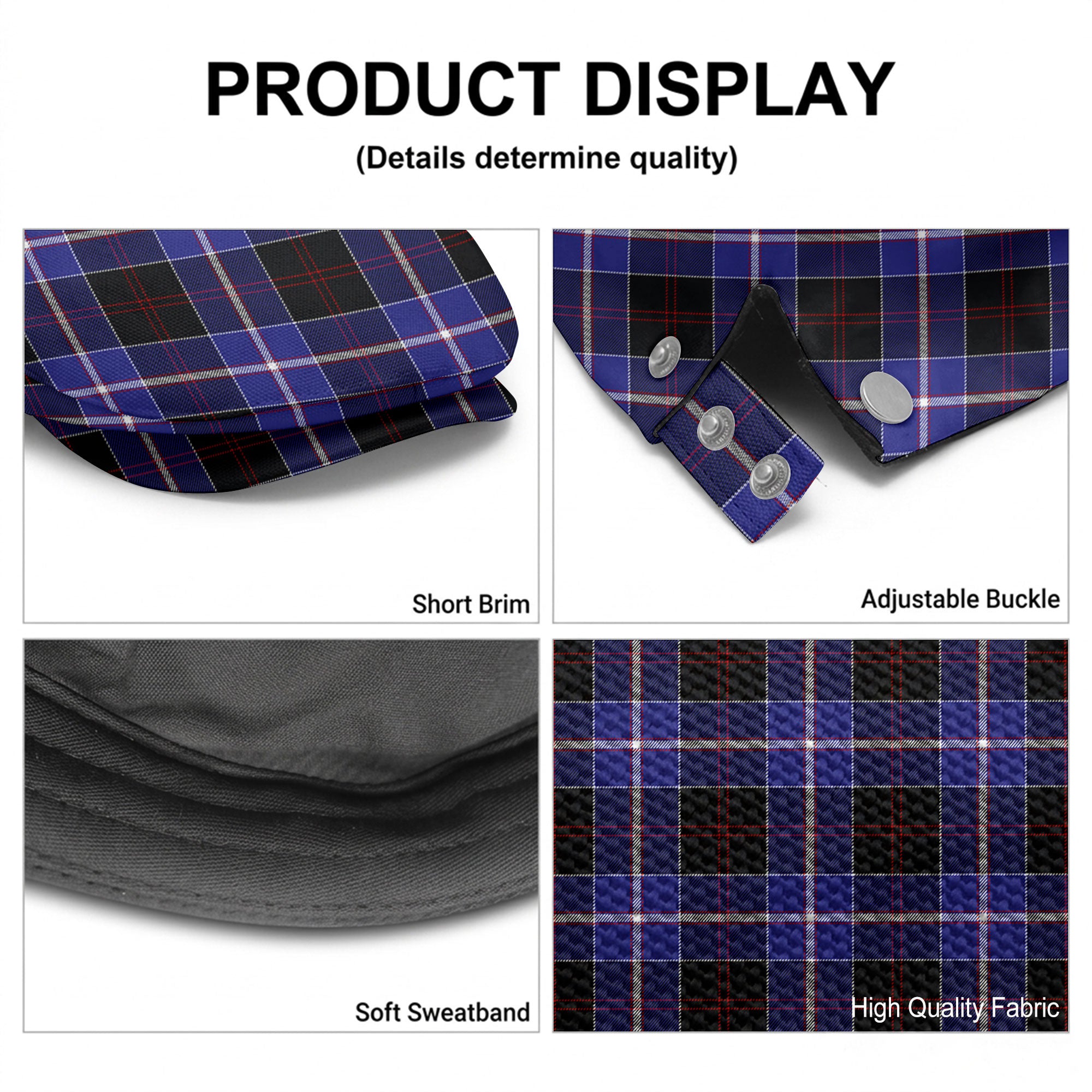 Dunlop Modern Tartan Flat Caps