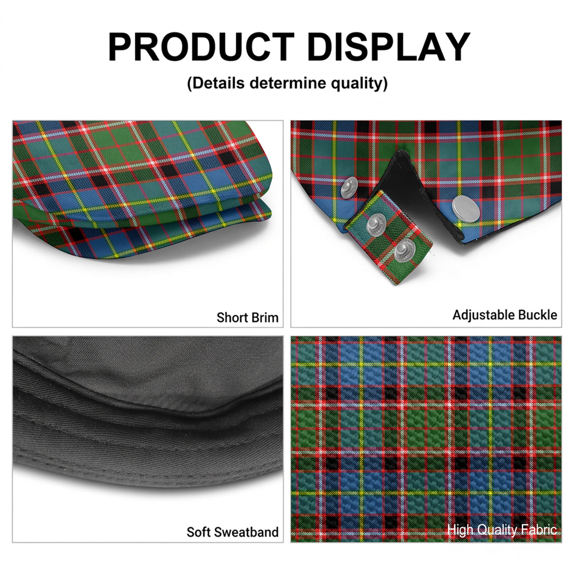 Glass Tartan Flat Caps