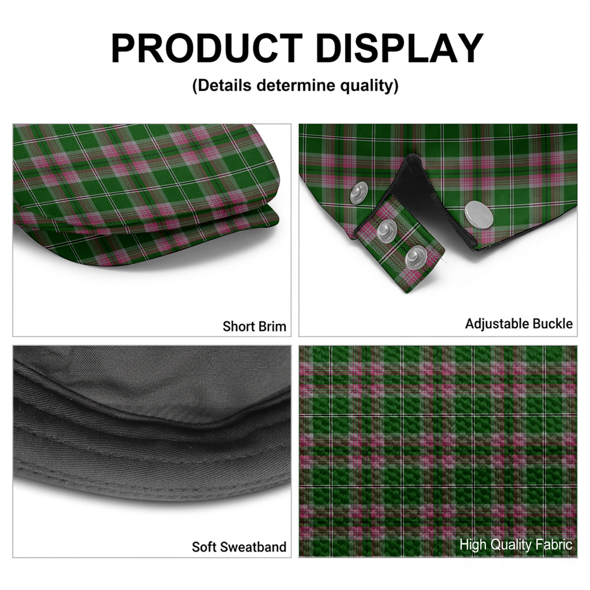 Gray Hunting Tartan Flat Caps