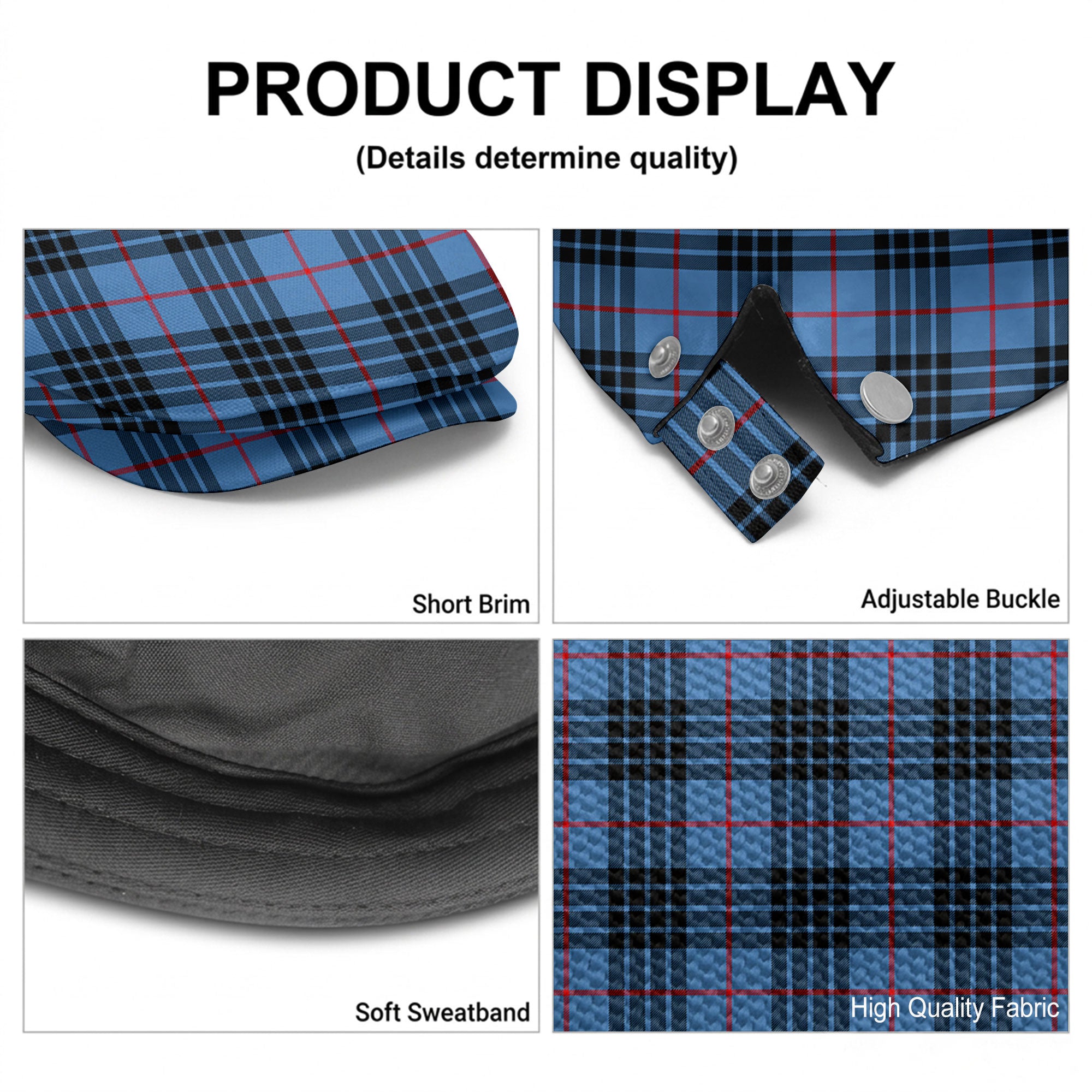 McKay Blue Tartan Flat Caps