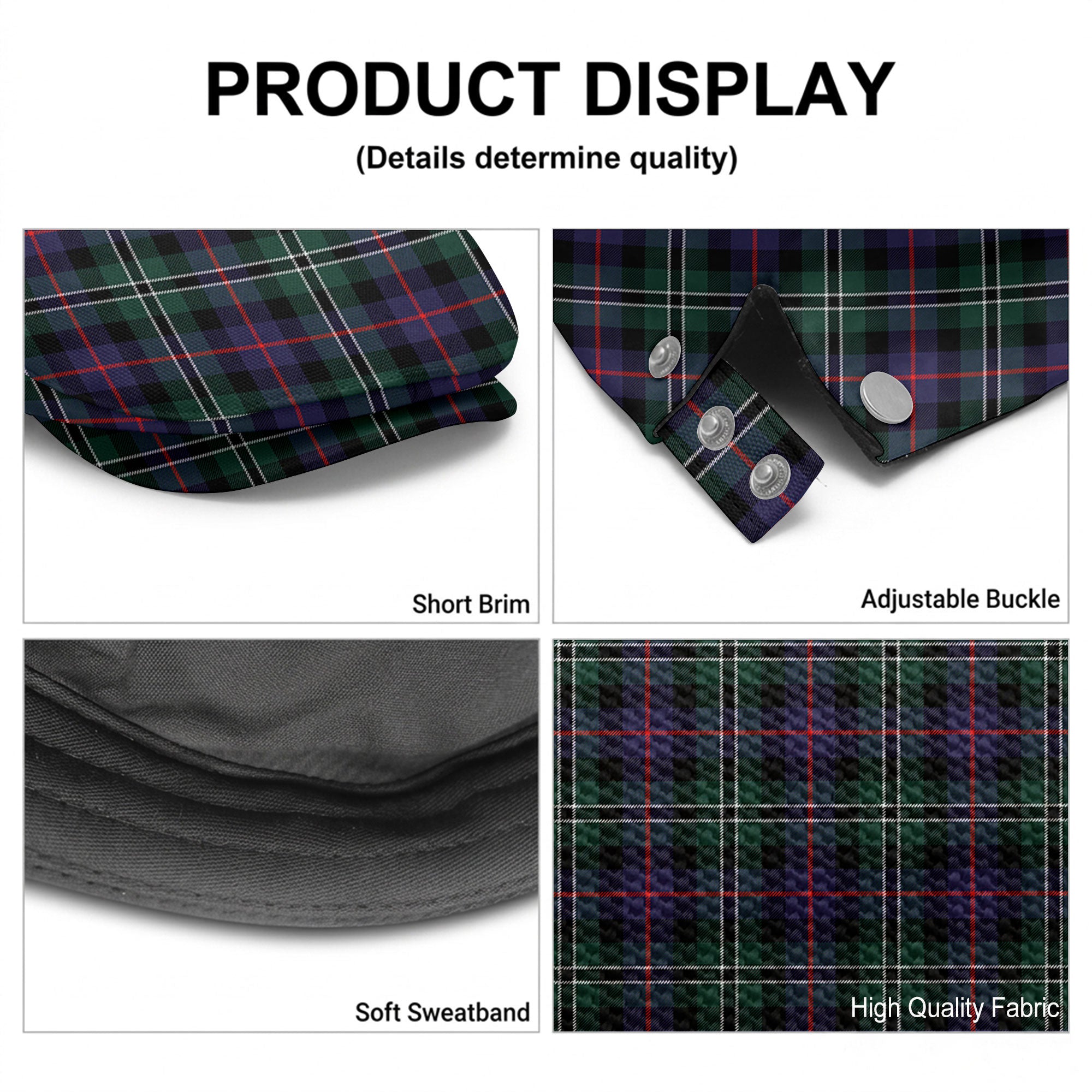 Rose Hunting Modern Tartan Flat Caps