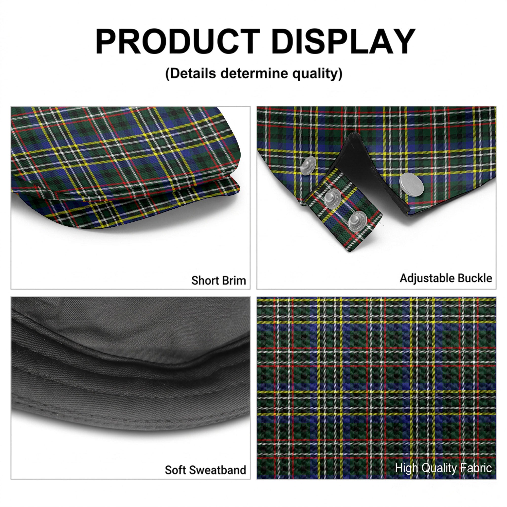 Scott Green Modern Tartan Flat Caps