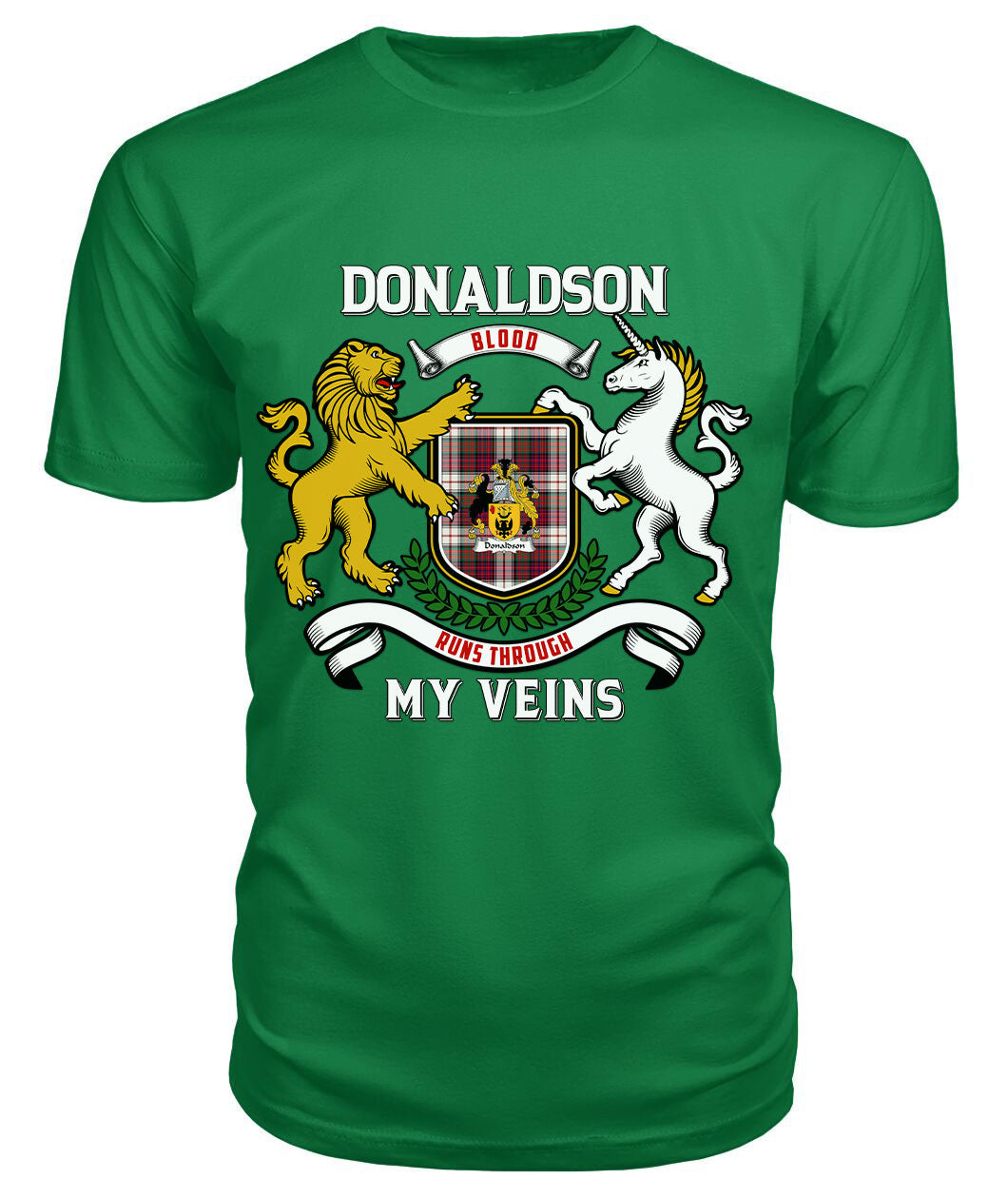 Donaldson Tartan Crest 2D T-shirt - Blood Runs Through My Veins Style