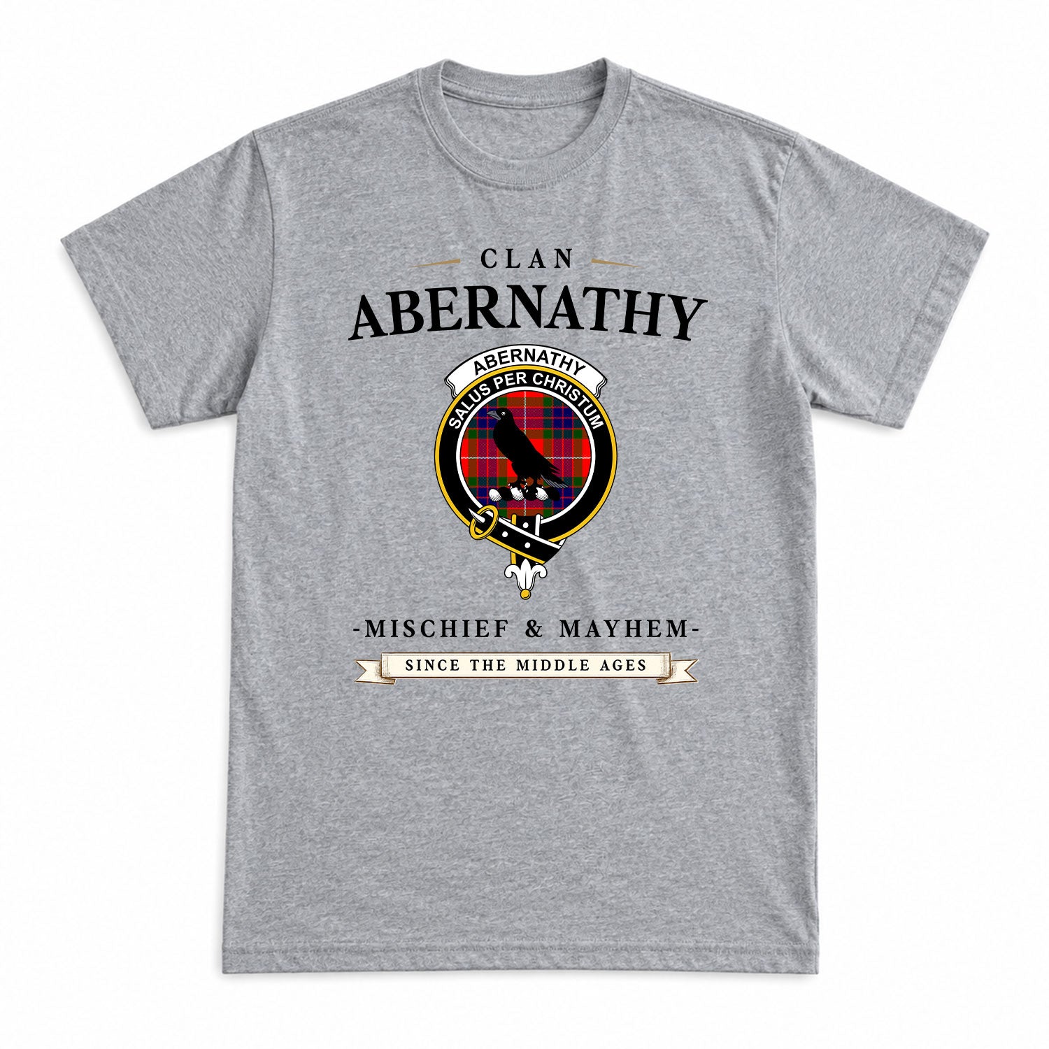 Abernathy Tartan Crest Mischief and Mayhem T-shirt