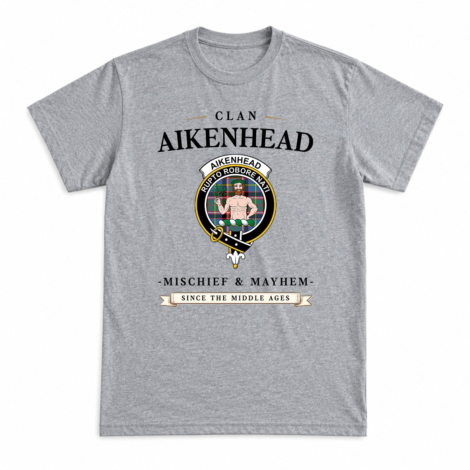 Aikenhead Tartan Crest Mischief and Mayhem T-shirt