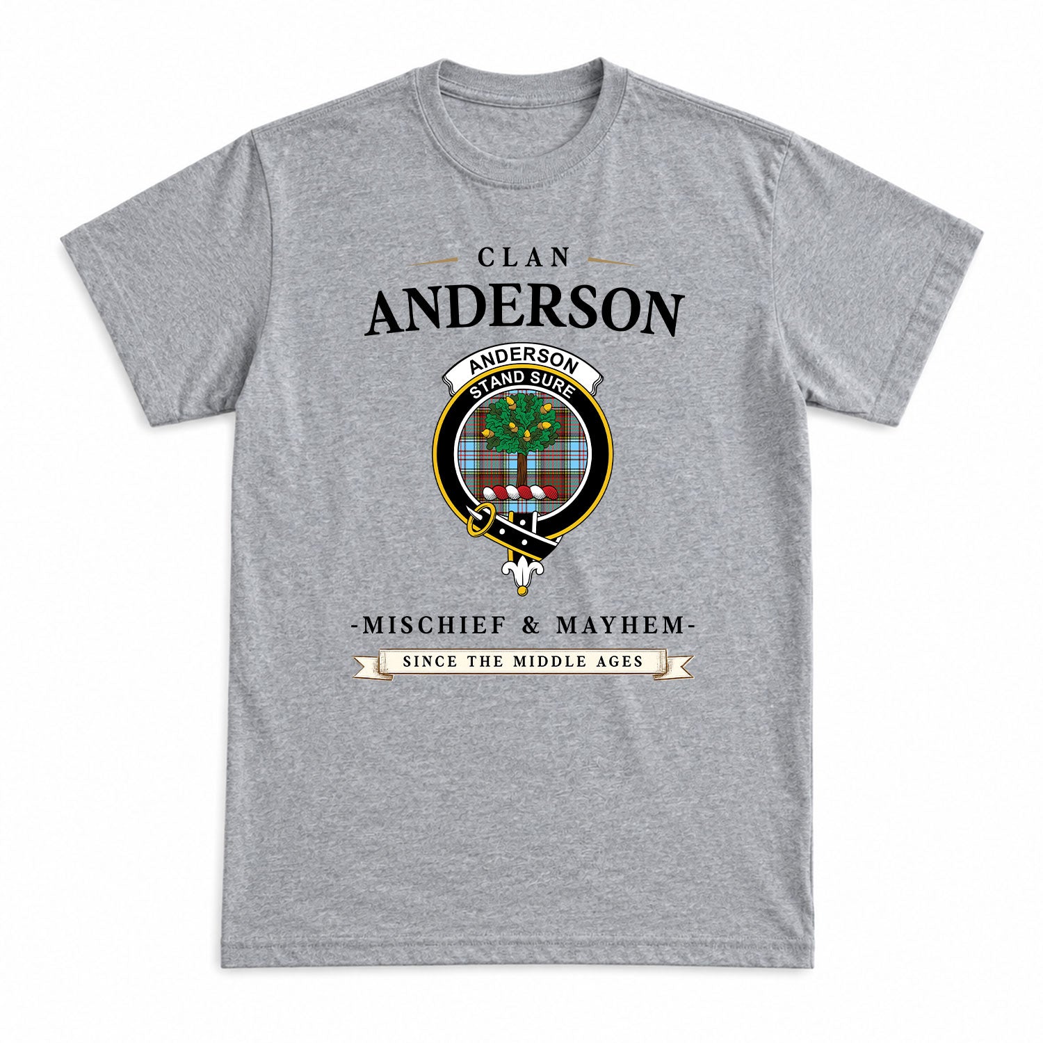 Anderson Ancient Tartan Crest Mischief and Mayhem T-shirt