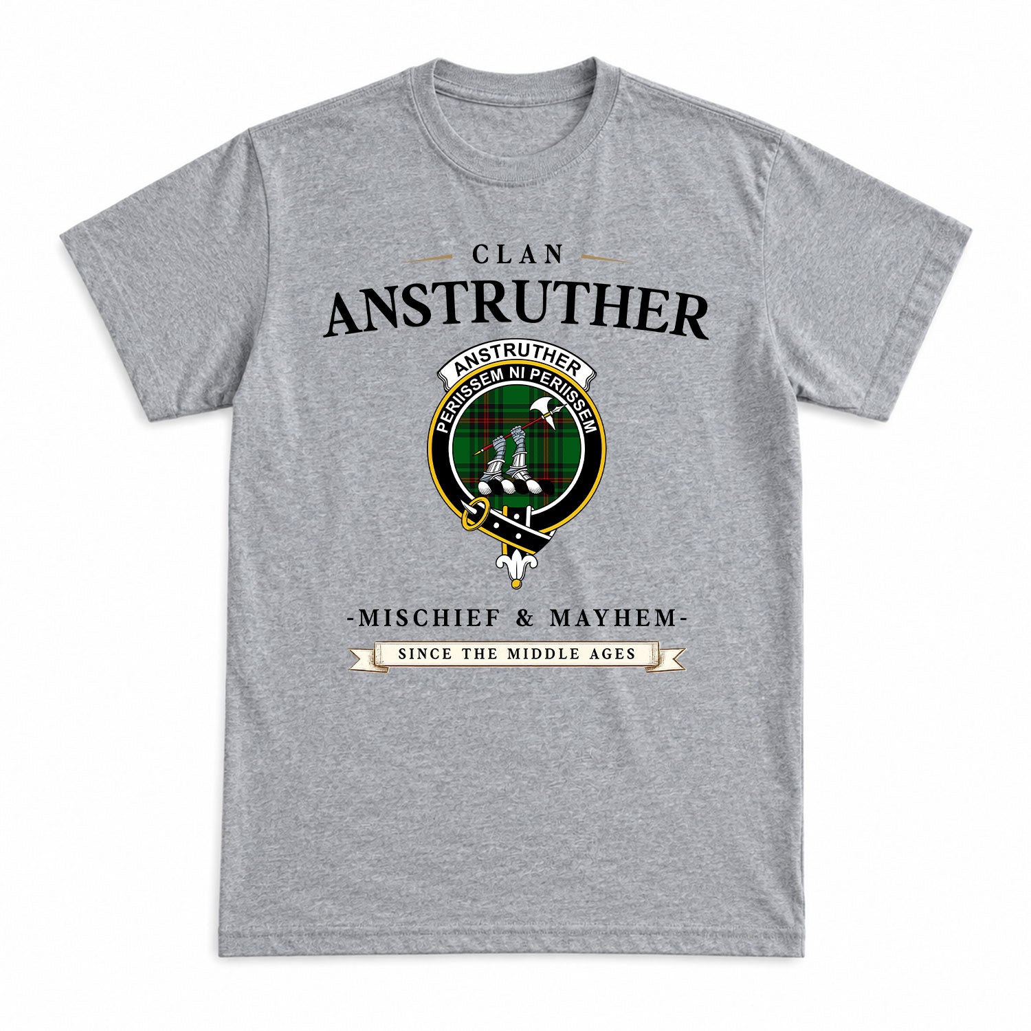 Anstruther Tartan Crest Mischief and Mayhem T-shirt