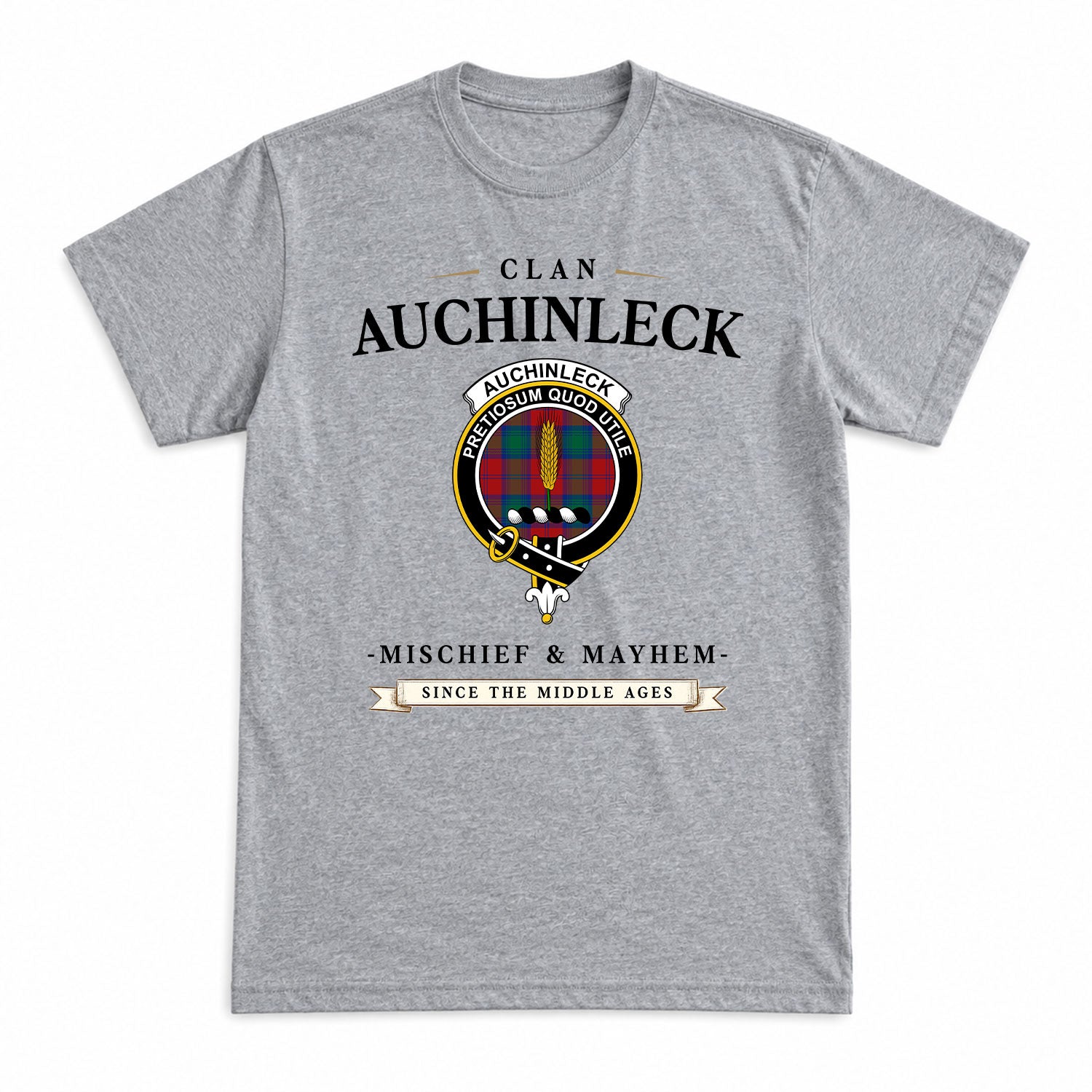 Auchinleck Tartan Crest Mischief and Mayhem T-shirt