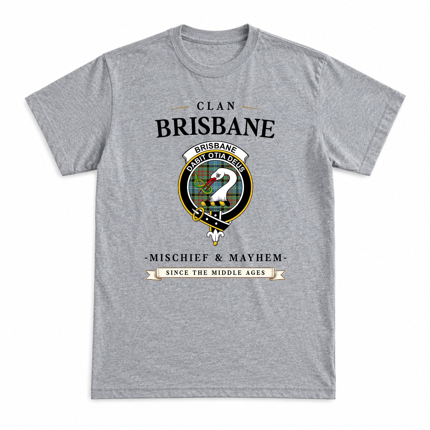 Brisbane Tartan Crest Mischief and Mayhem T-shirt