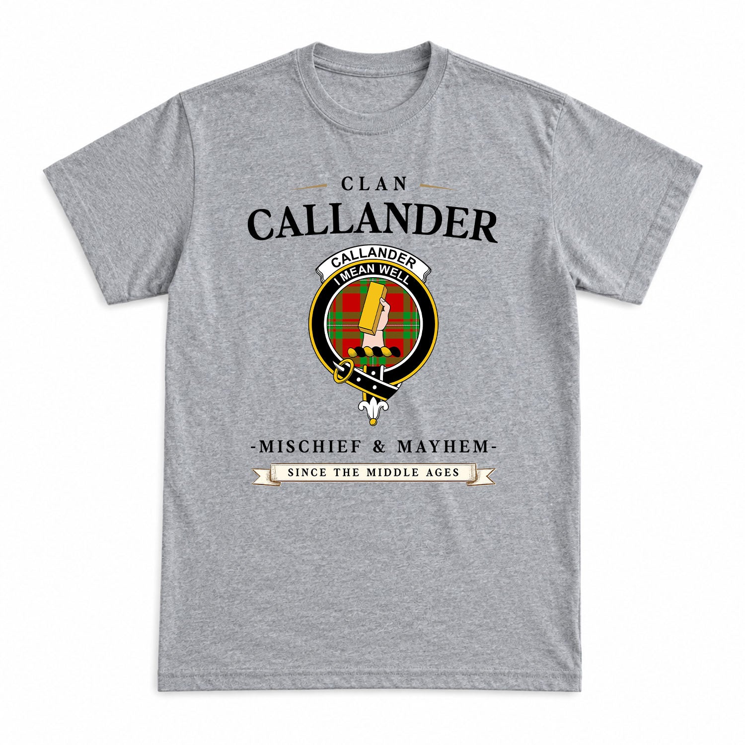Callander Tartan Crest Mischief and Mayhem T-shirt