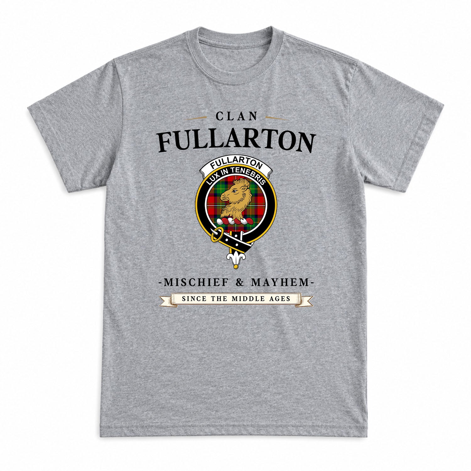 Fullarton Tartan Crest Mischief and Mayhem T-shirt