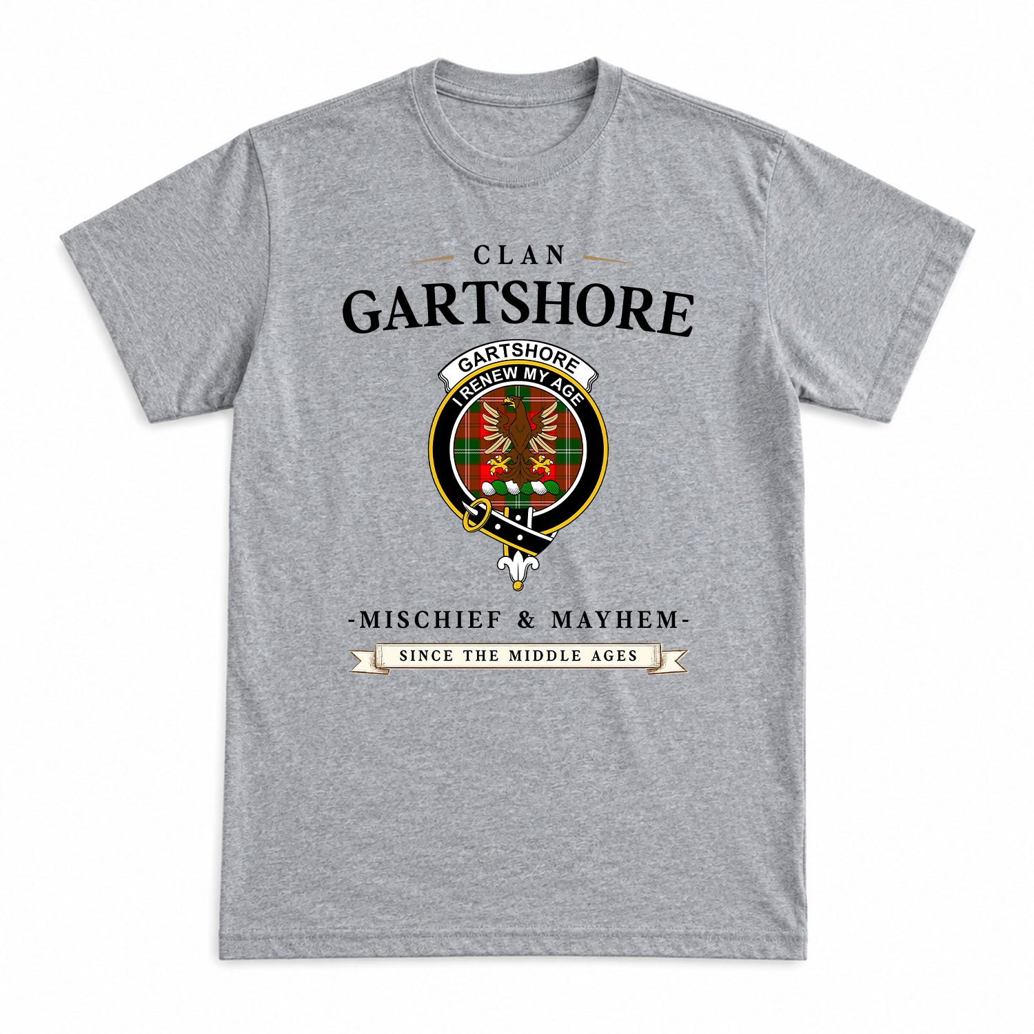 Gartshore Tartan Crest Mischief and Mayhem T-shirt