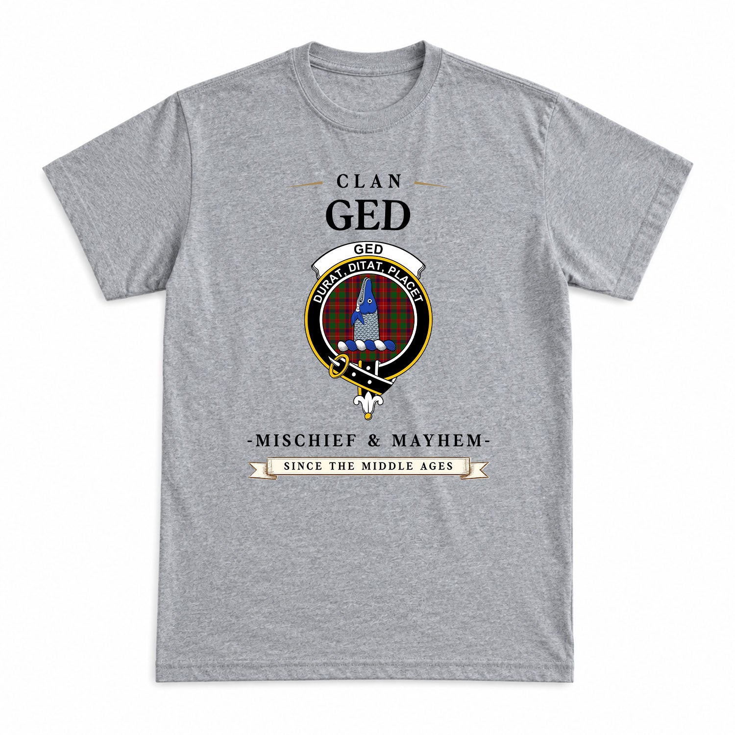 Ged Tartan Crest Mischief and Mayhem T-shirt