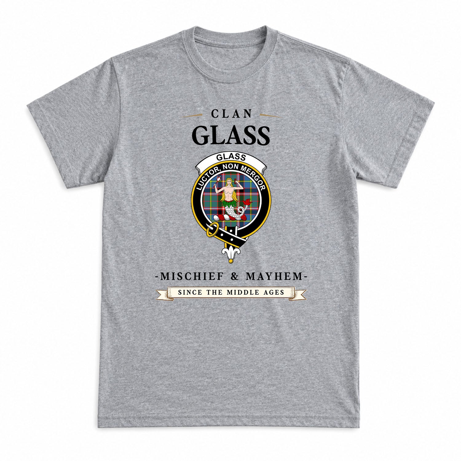 Glass Tartan Crest Mischief and Mayhem T-shirt