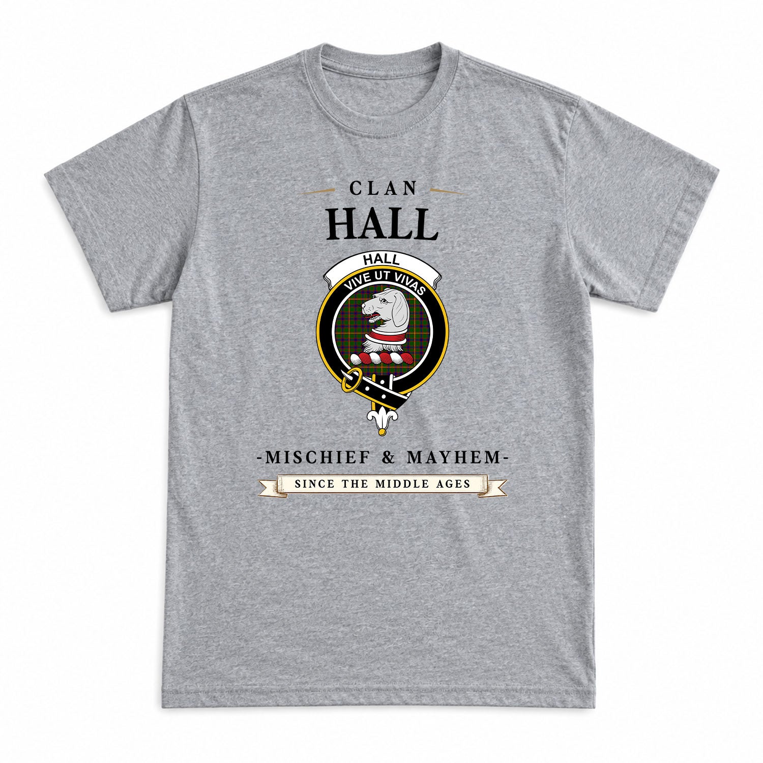 Hall Tartan Crest Mischief and Mayhem T-shirt