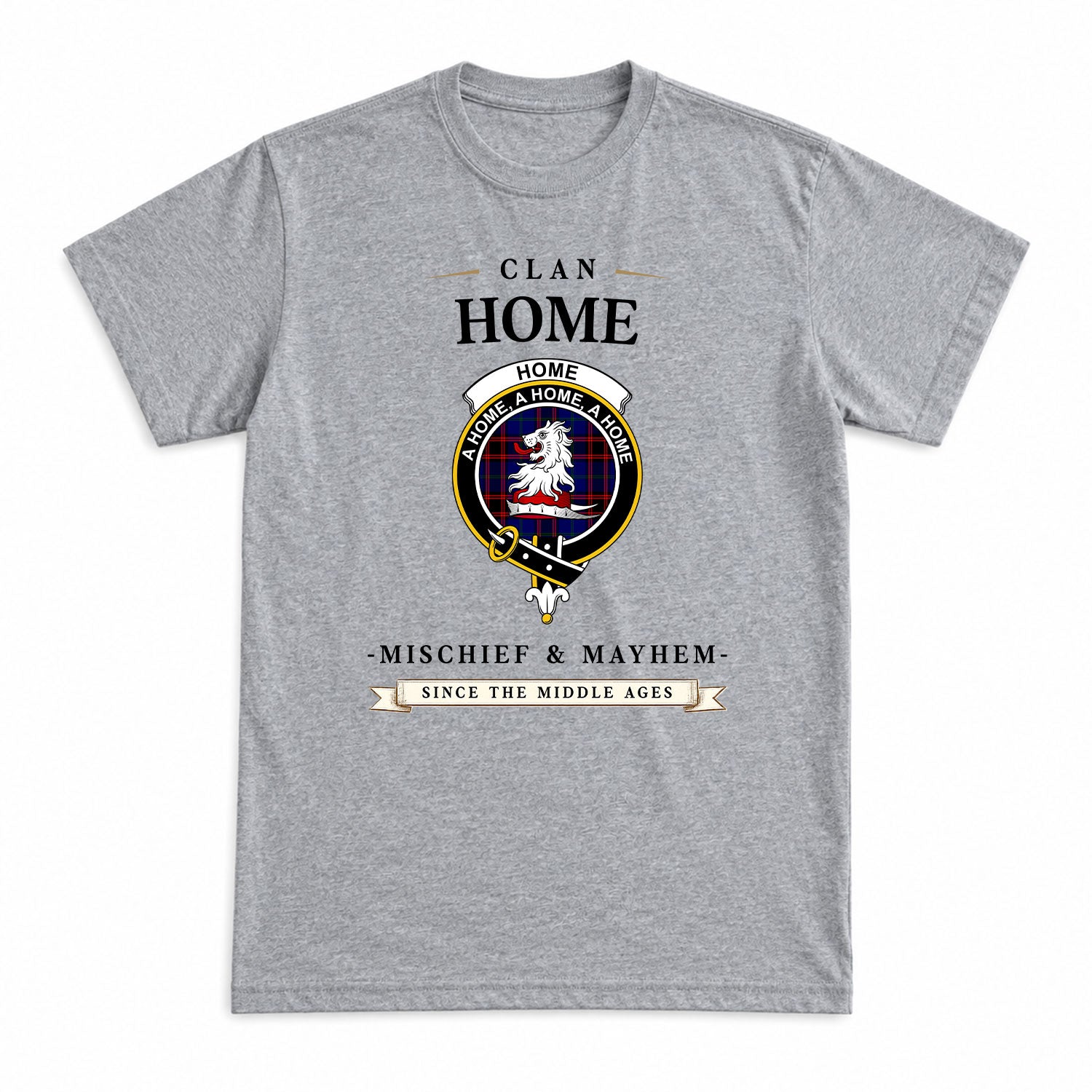 Home Modern Tartan Crest Mischief and Mayhem T-shirt