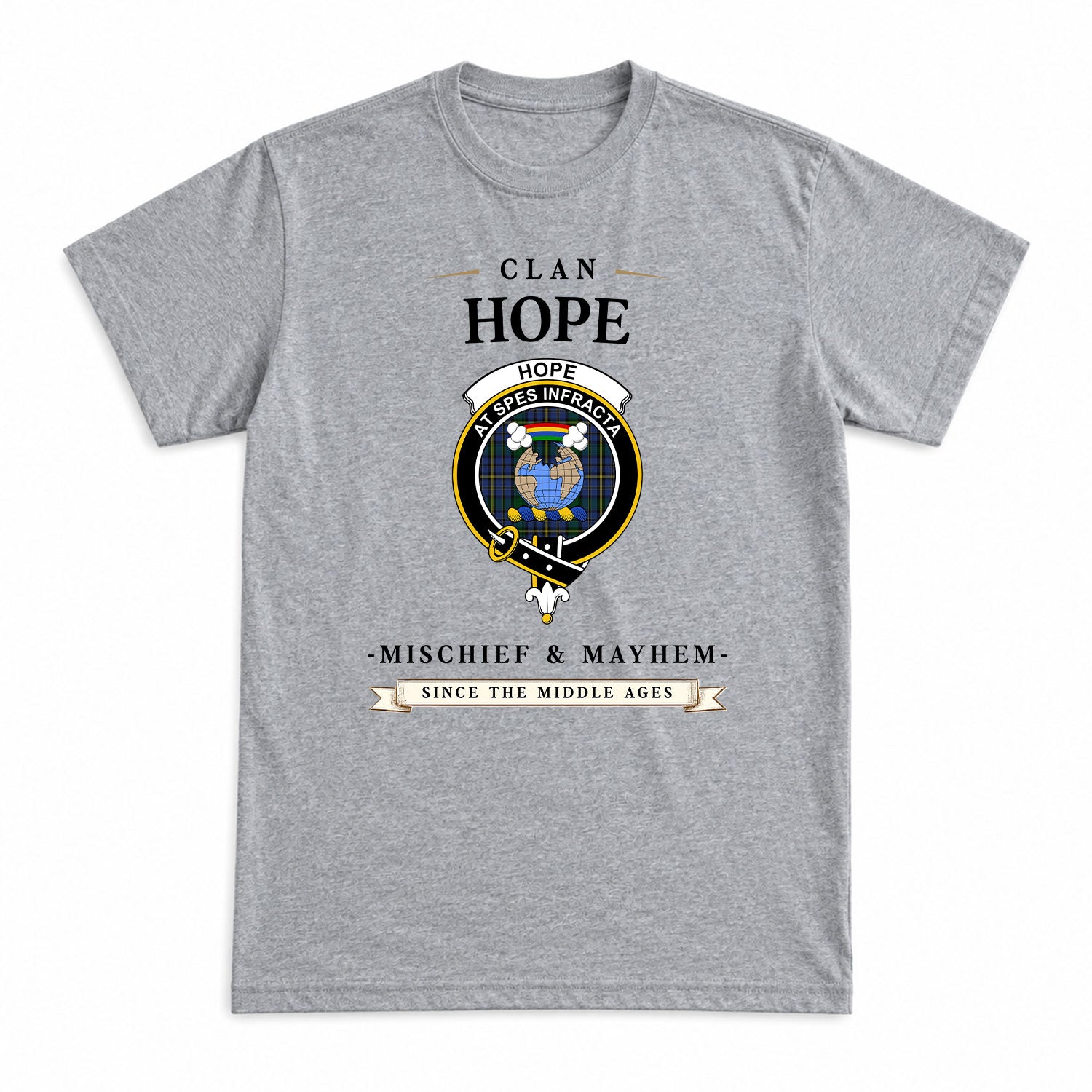 Hope Tartan Crest Mischief and Mayhem T-shirt