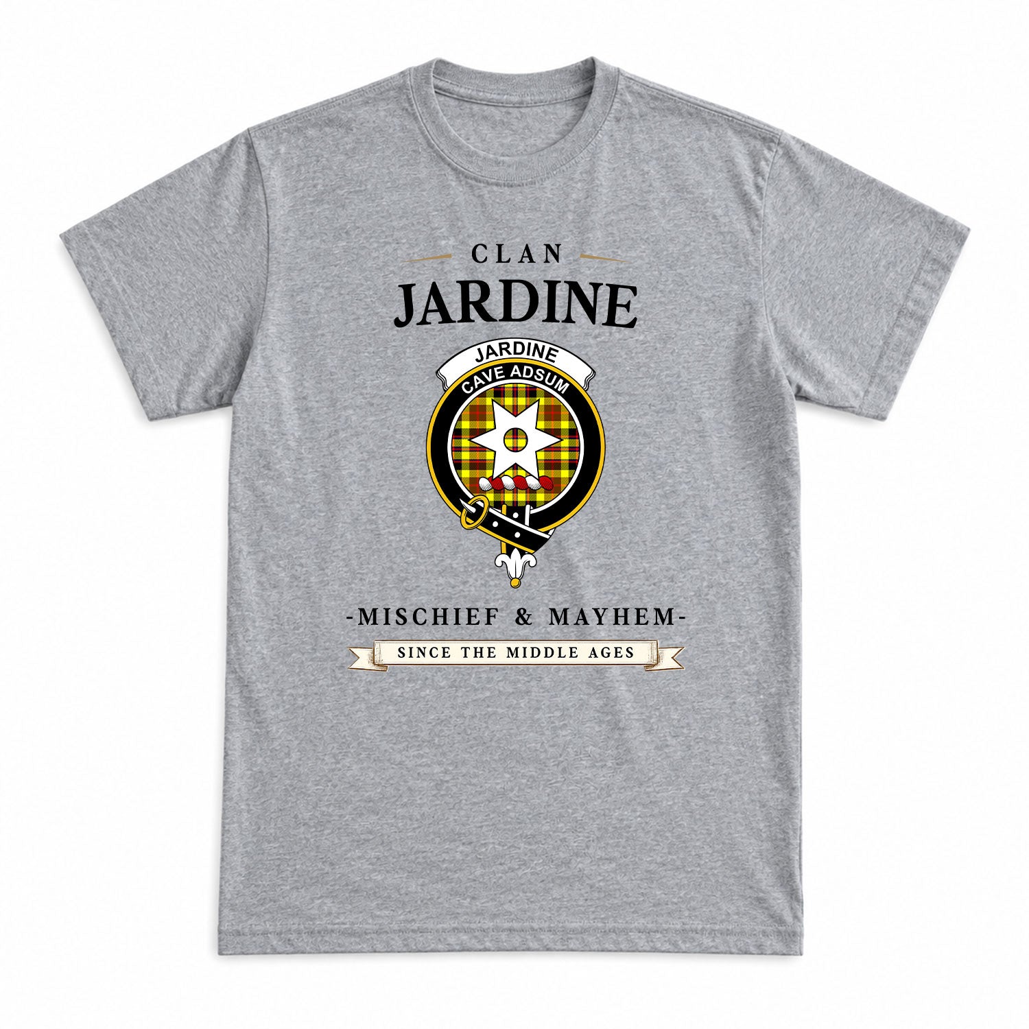 Jardine Tartan Crest Mischief and Mayhem T-shirt