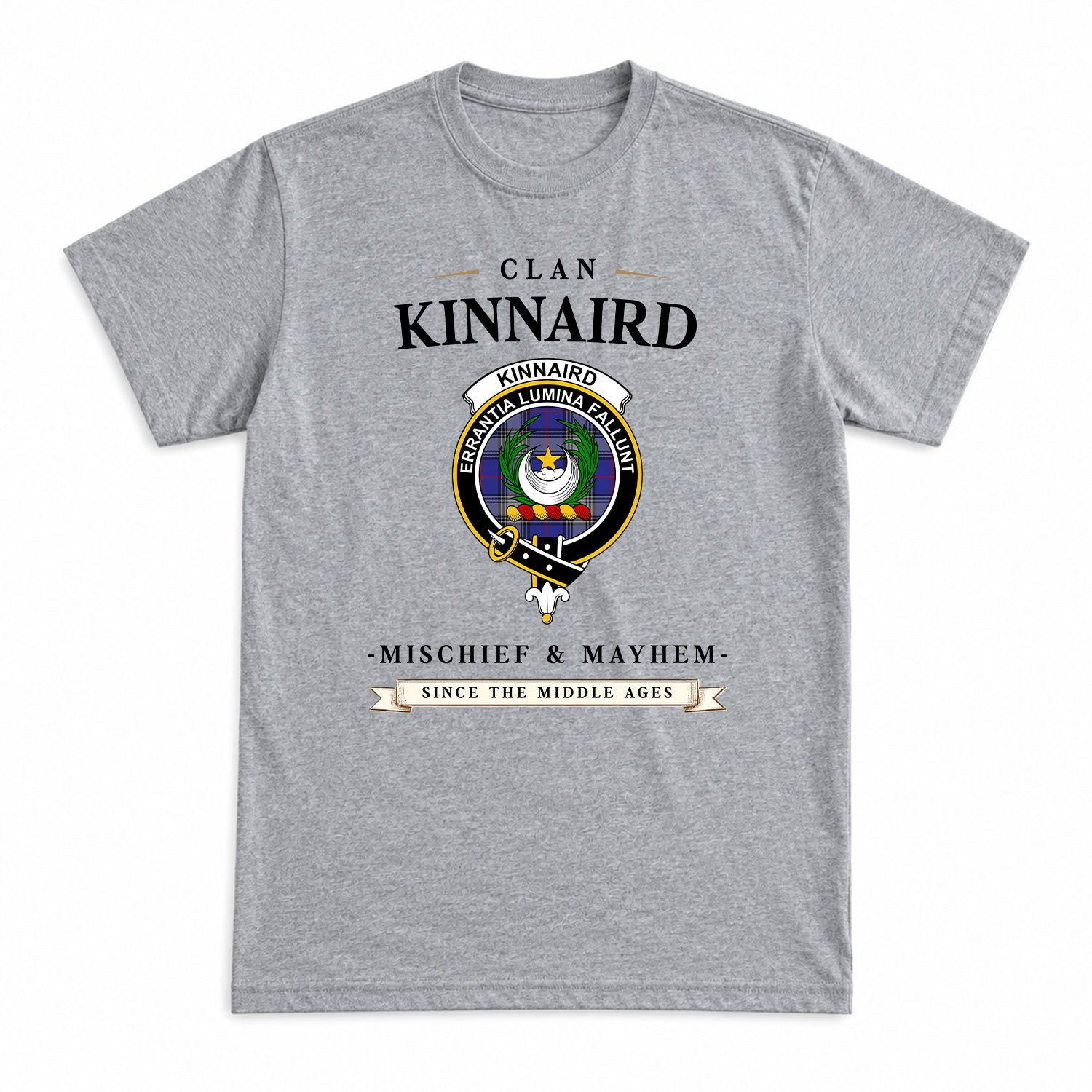 Kinnaird Tartan Crest Mischief and Mayhem T-shirt