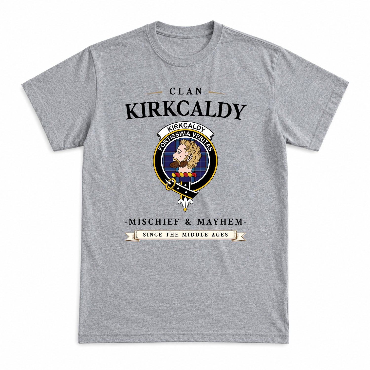 Kirkcaldy Tartan Crest Mischief and Mayhem T-shirt