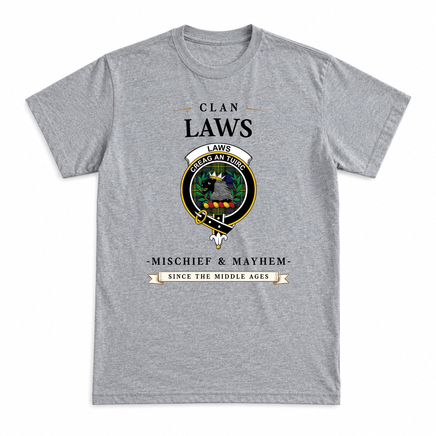 Laws Tartan Crest Mischief and Mayhem T-shirt