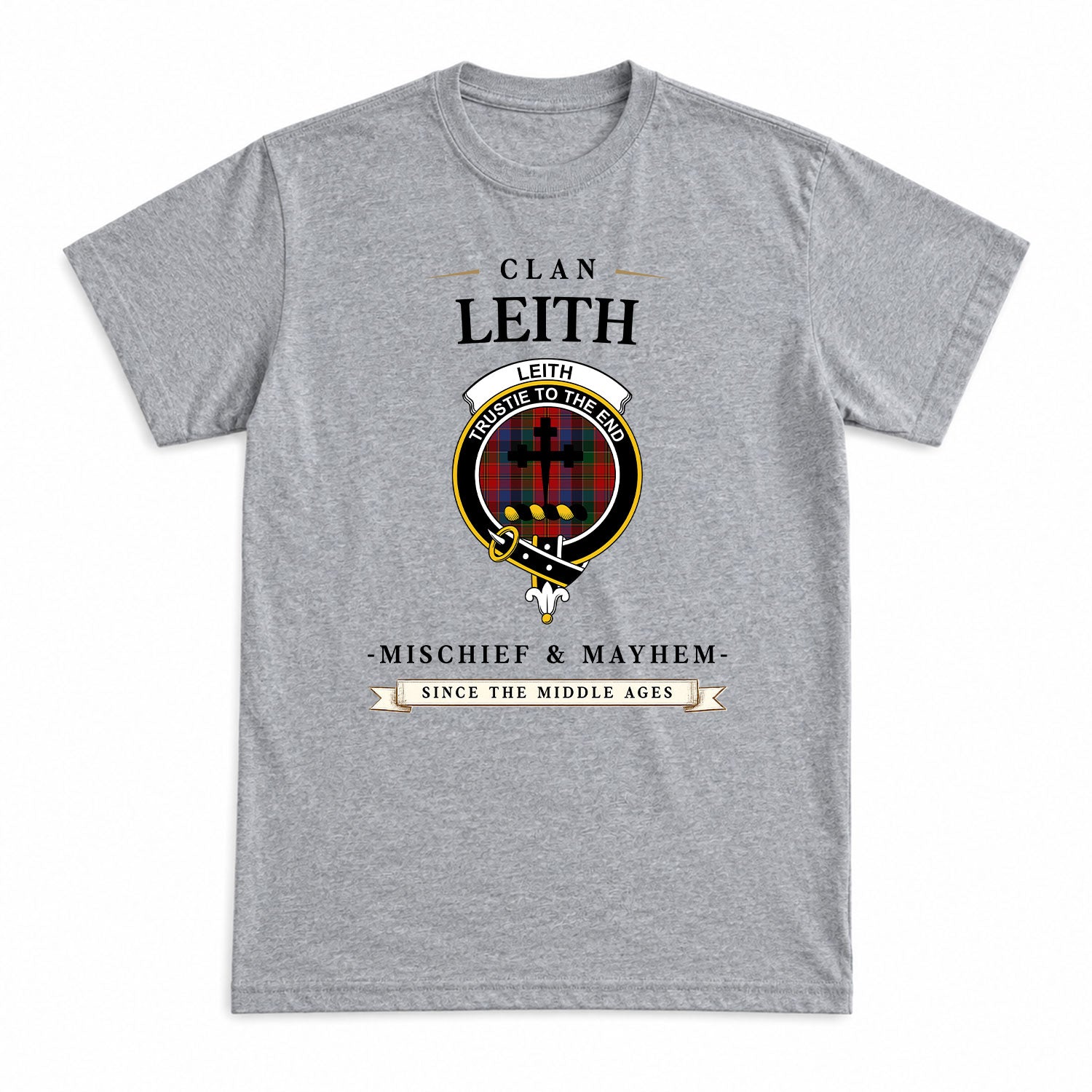 Leith Tartan Crest Mischief and Mayhem T-shirt