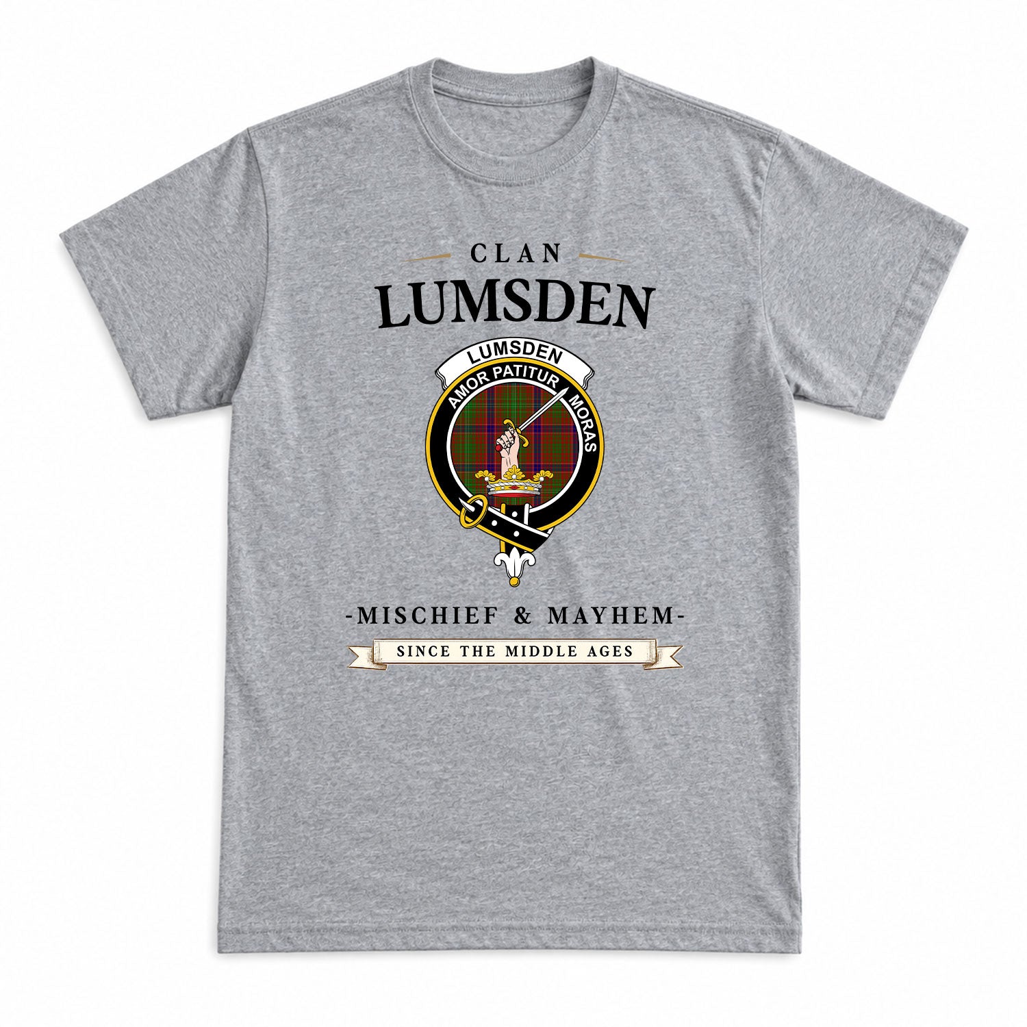 Lumsden Tartan Crest Mischief and Mayhem T-shirt