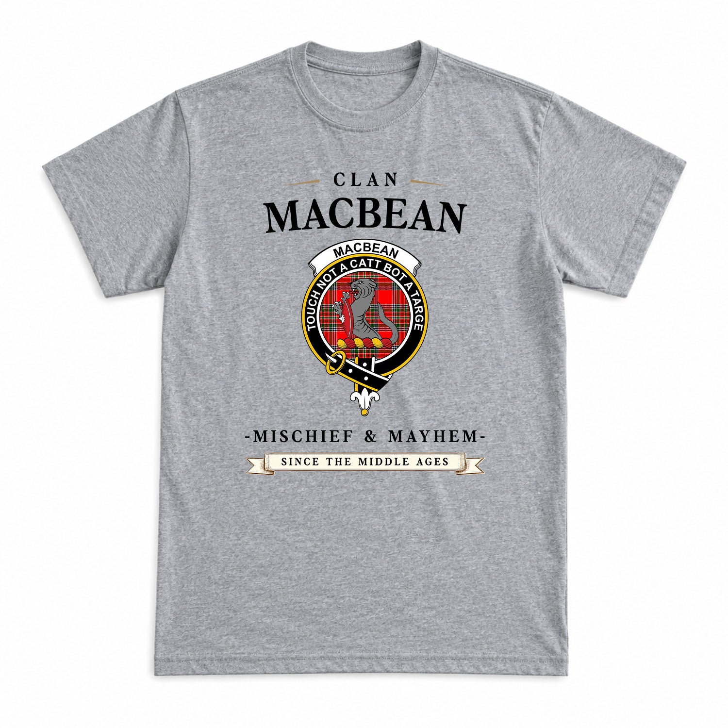 MacBean Tartan Crest Mischief and Mayhem T-shirt