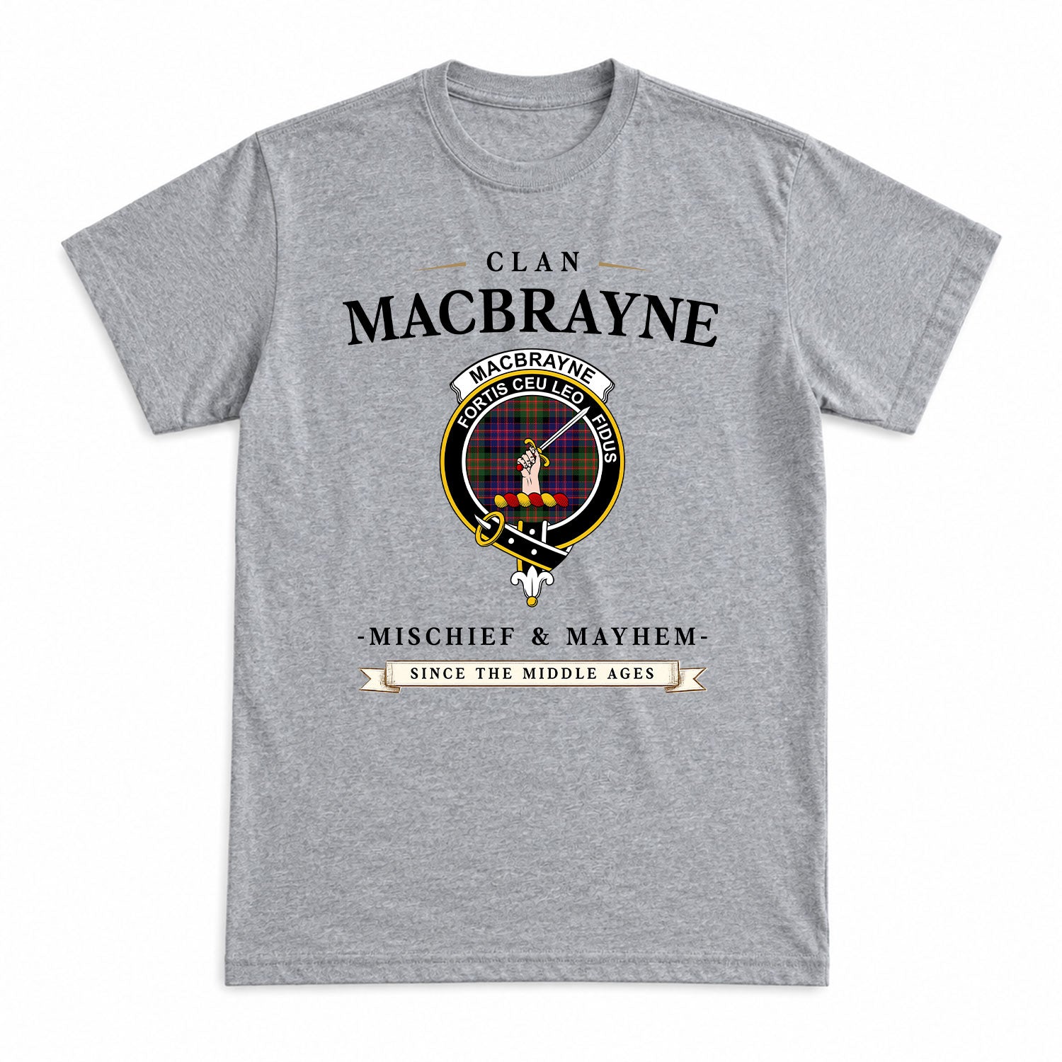 MacBrayne Tartan Crest Mischief and Mayhem T-shirt