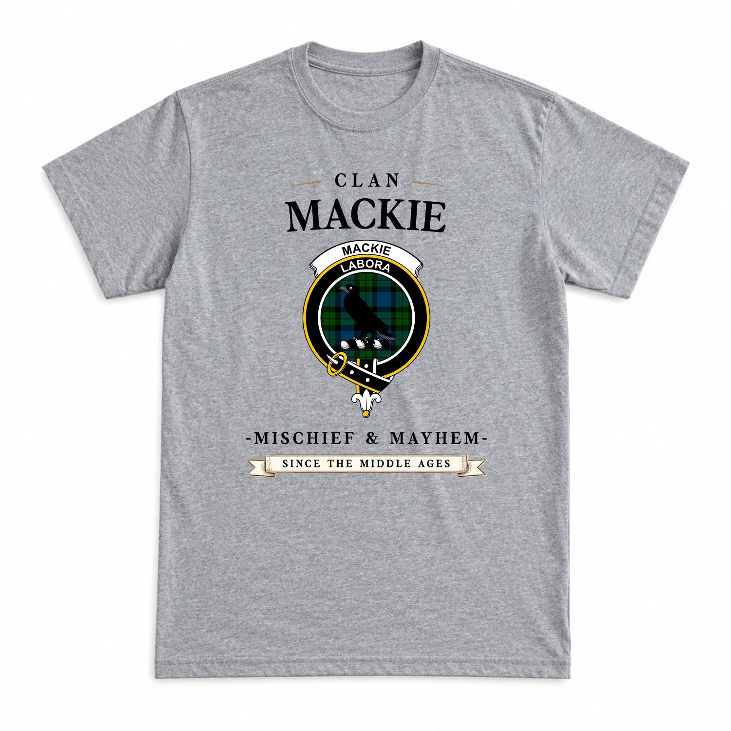 MacKie Tartan Crest Mischief and Mayhem T-shirt