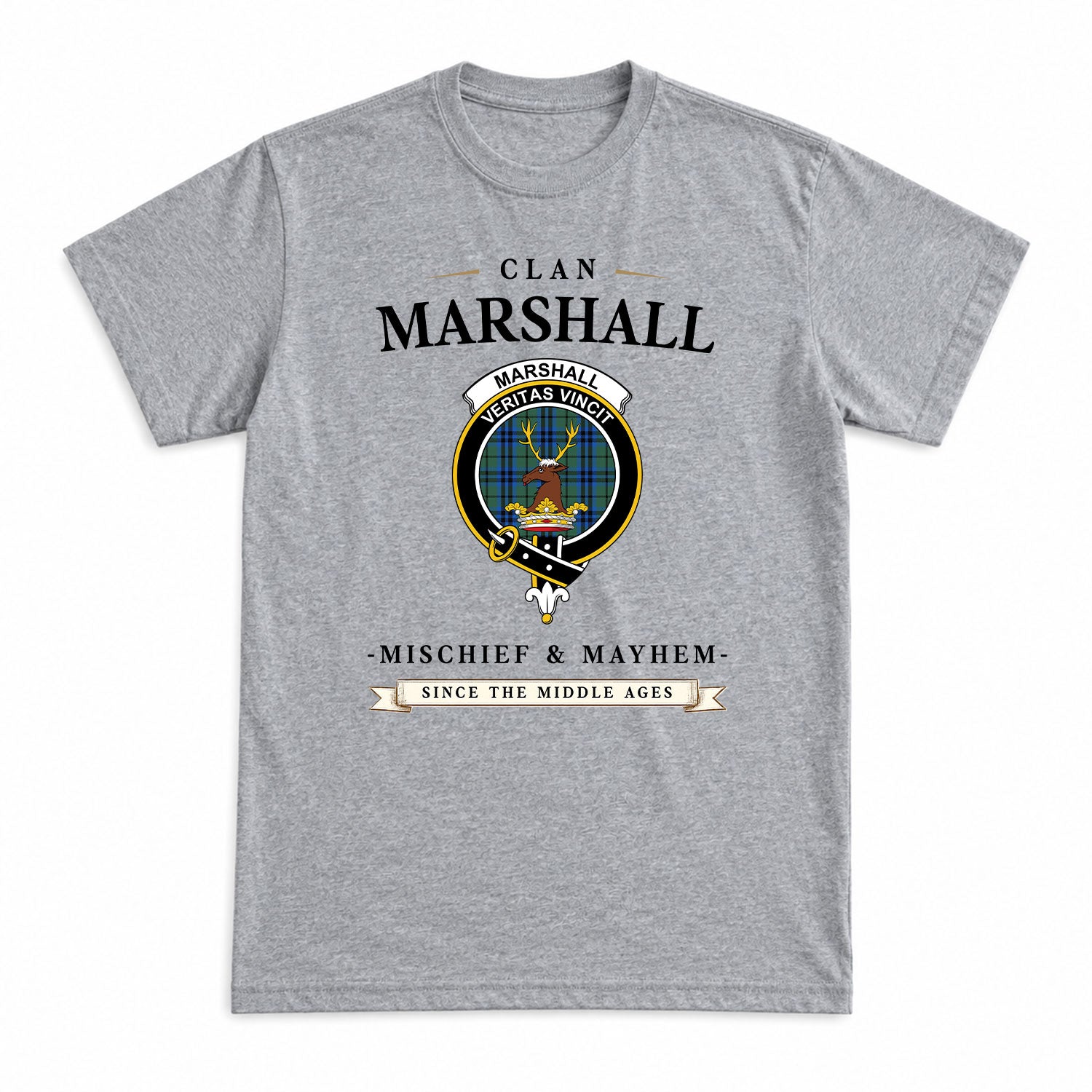 Marshall Tartan Crest Mischief and Mayhem T-shirt