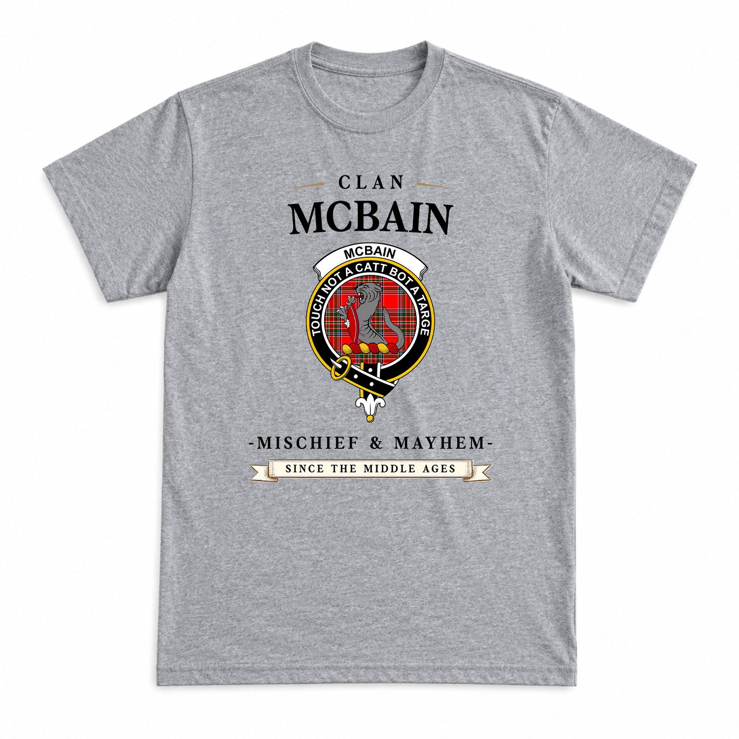 McBain Tartan Crest Mischief and Mayhem T-shirt