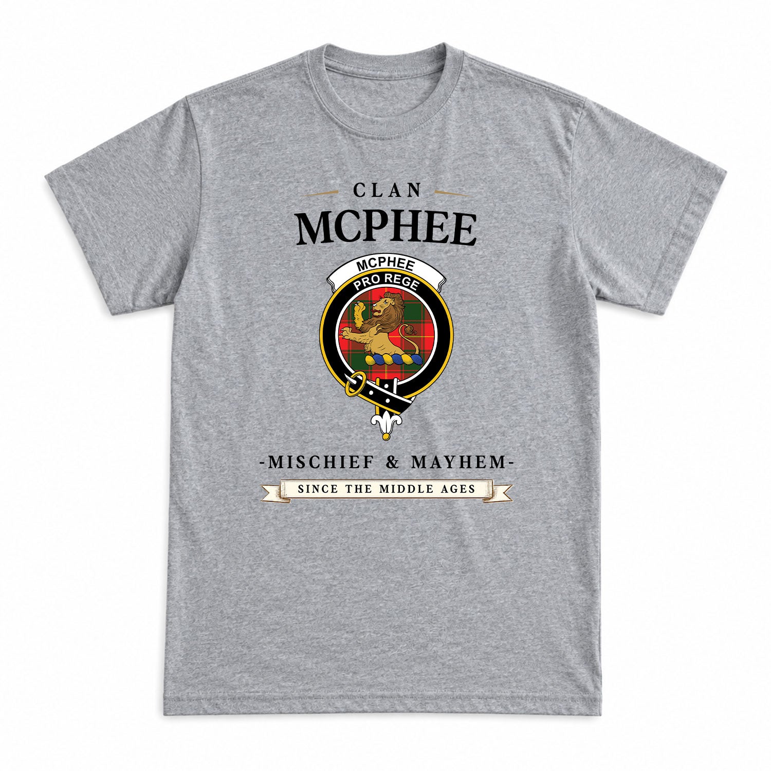 McPhee Tartan Crest Mischief and Mayhem T-shirt