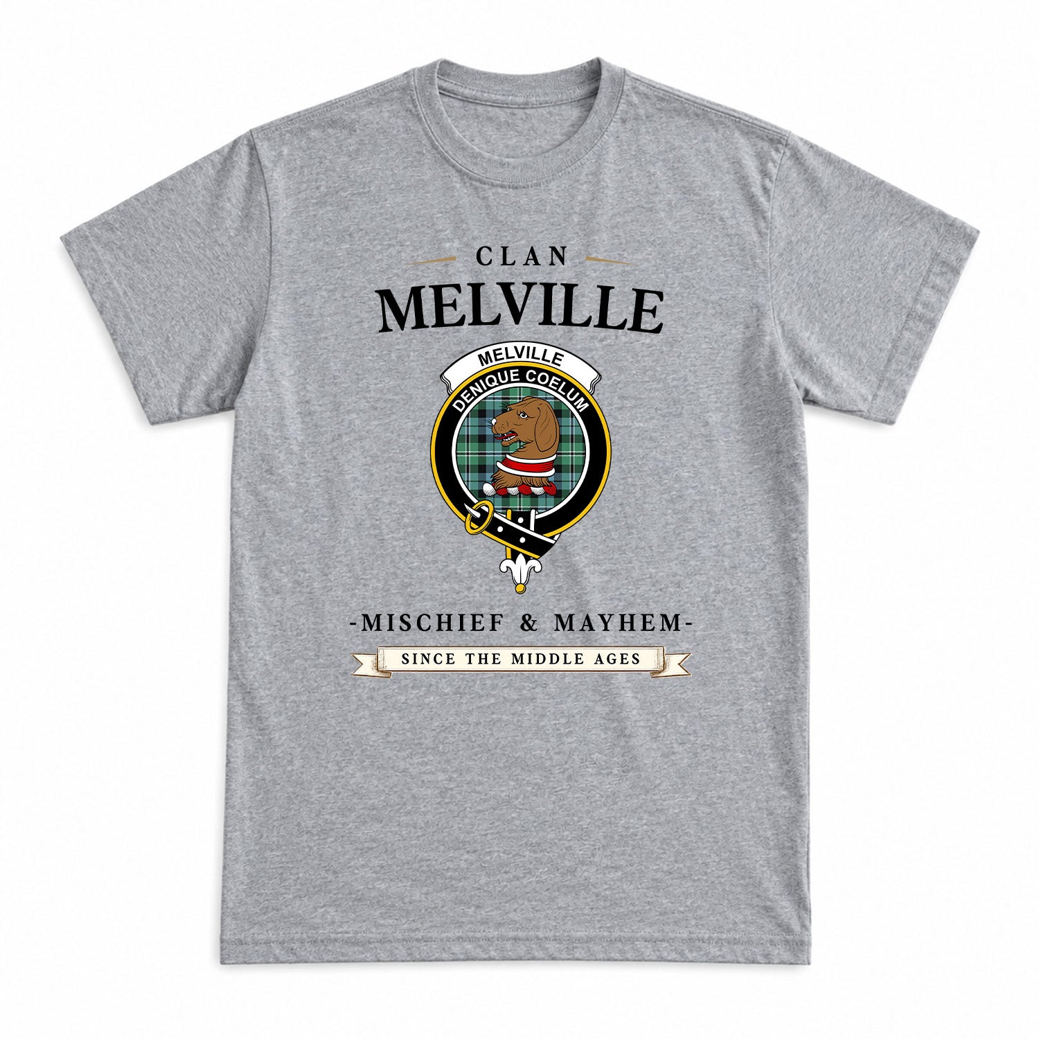 Melville Tartan Crest Mischief and Mayhem T-shirt